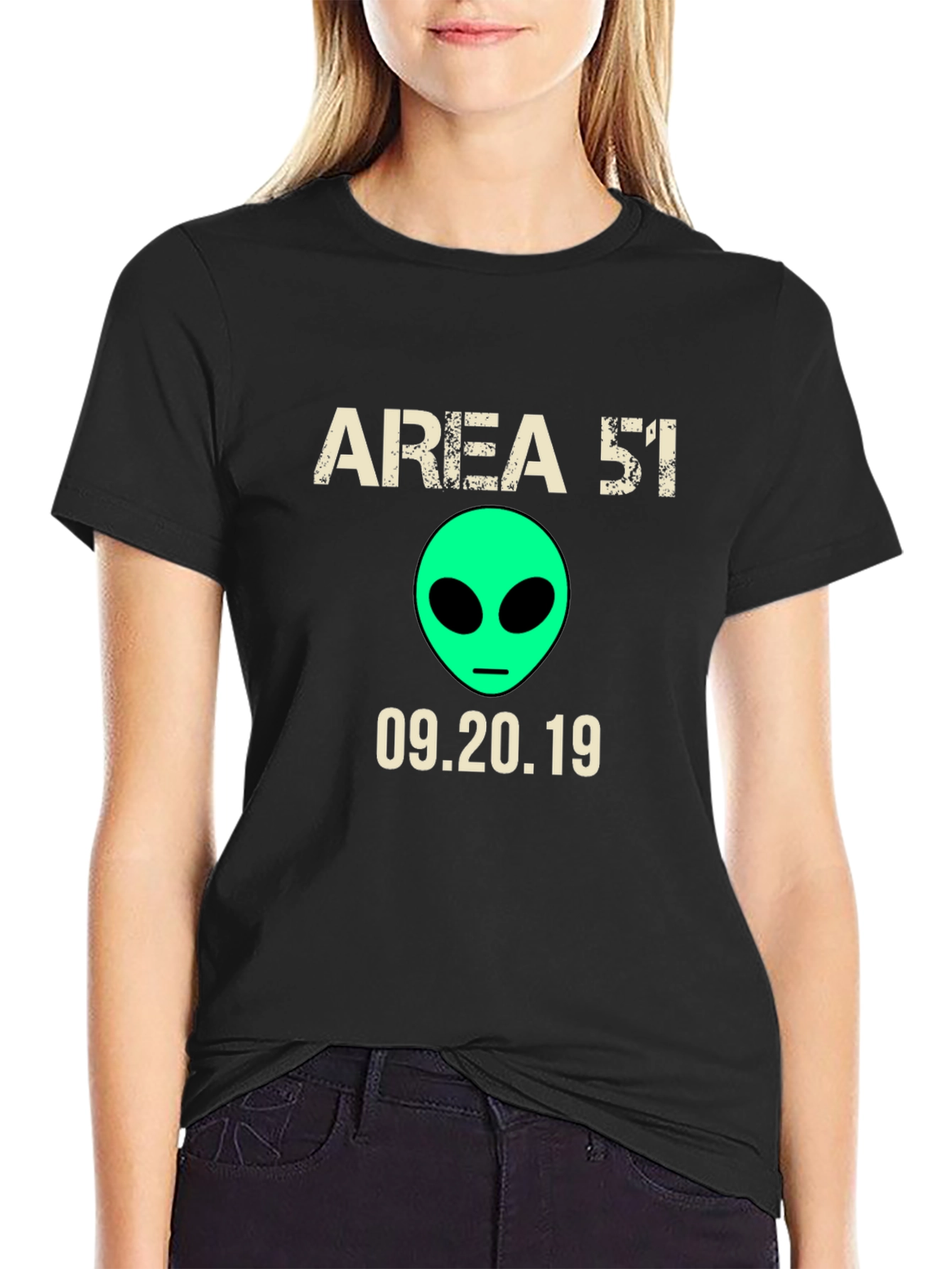 Area 51 T-Shirt Alien Graphic Tee Raid Date