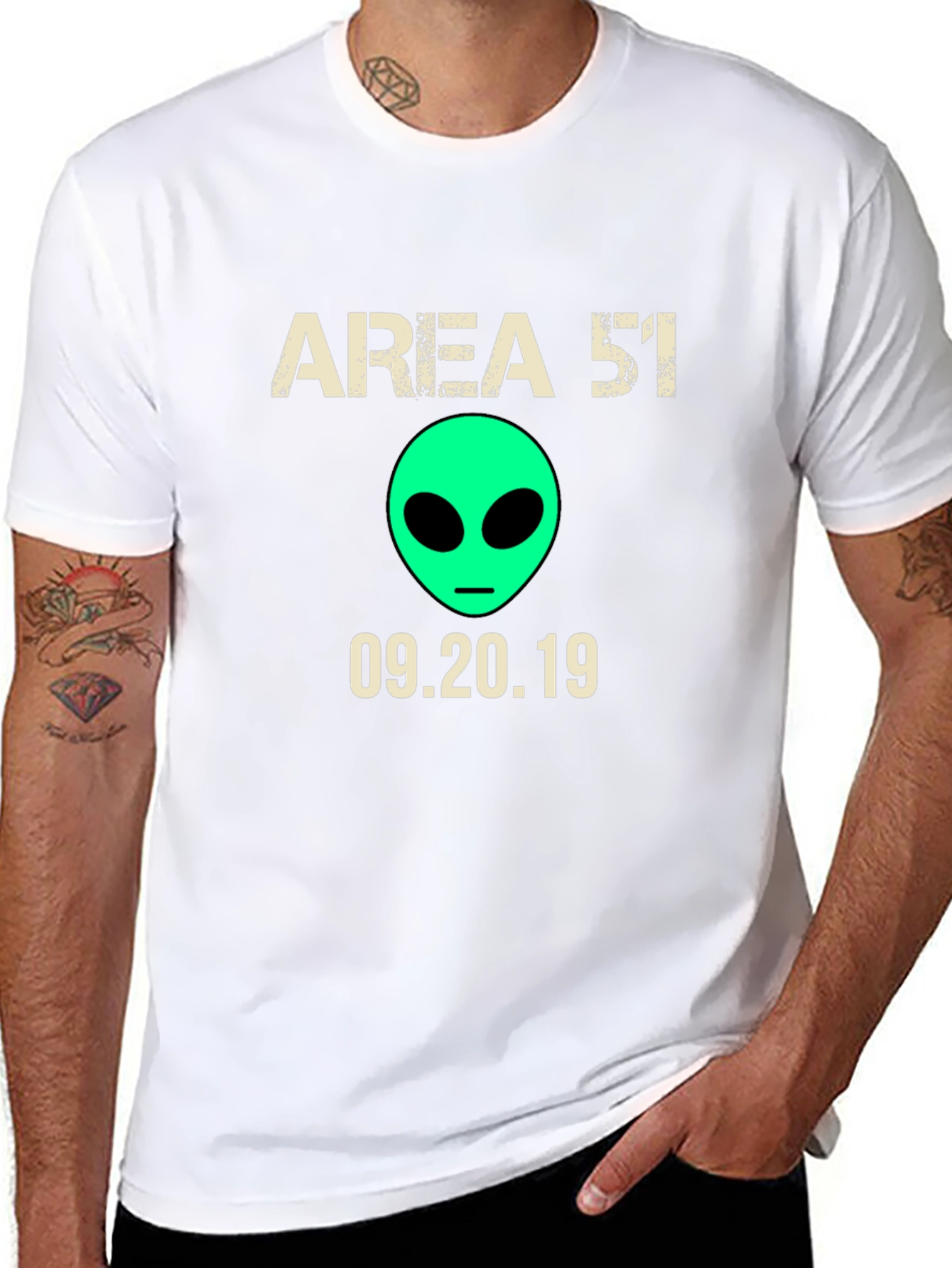 Area 51 T-Shirt Alien Graphic Tee Raid Date