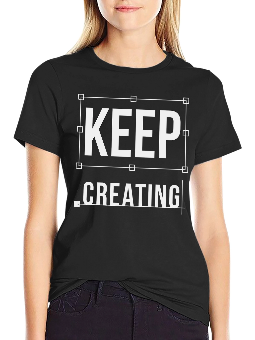 Keep Creating Black Graphic Tee Shirt