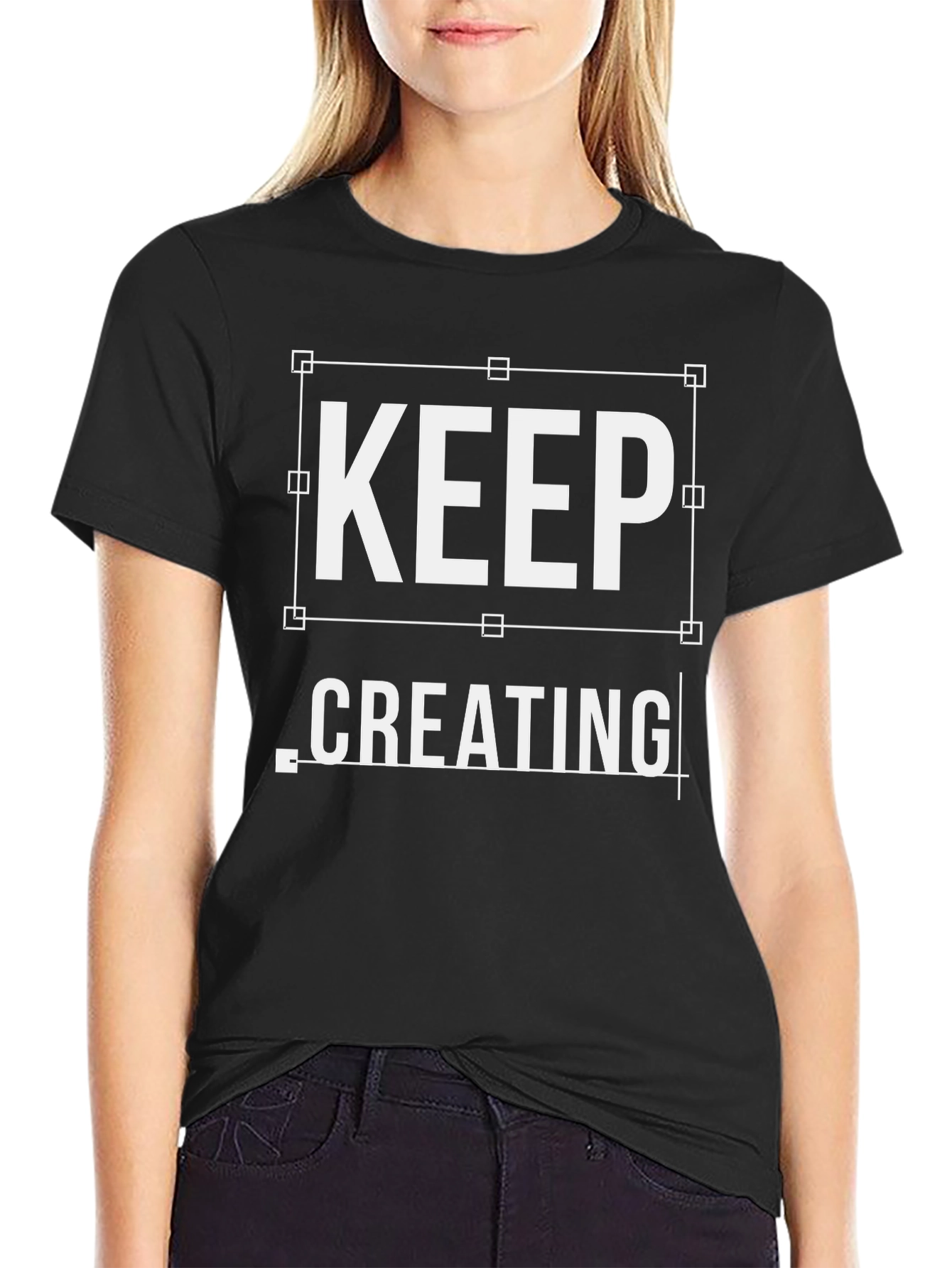 Keep Creating Black Graphic Tee Shirt