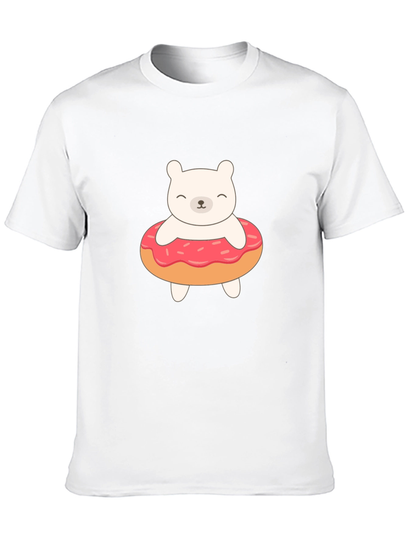 Cute Bear Donut Graphic Tee - Black