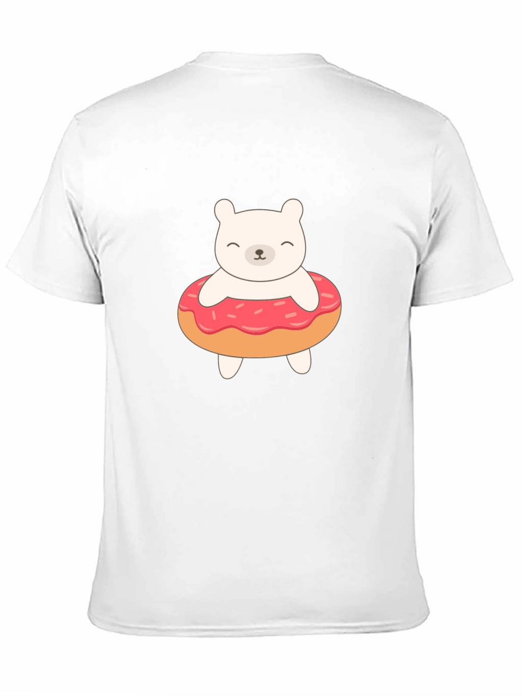 Cute Bear Donut Graphic Tee - Black