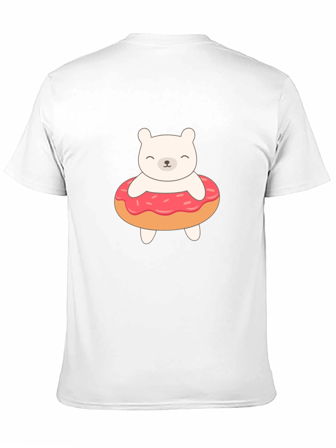 Cute Bear Donut Graphic Tee - Black