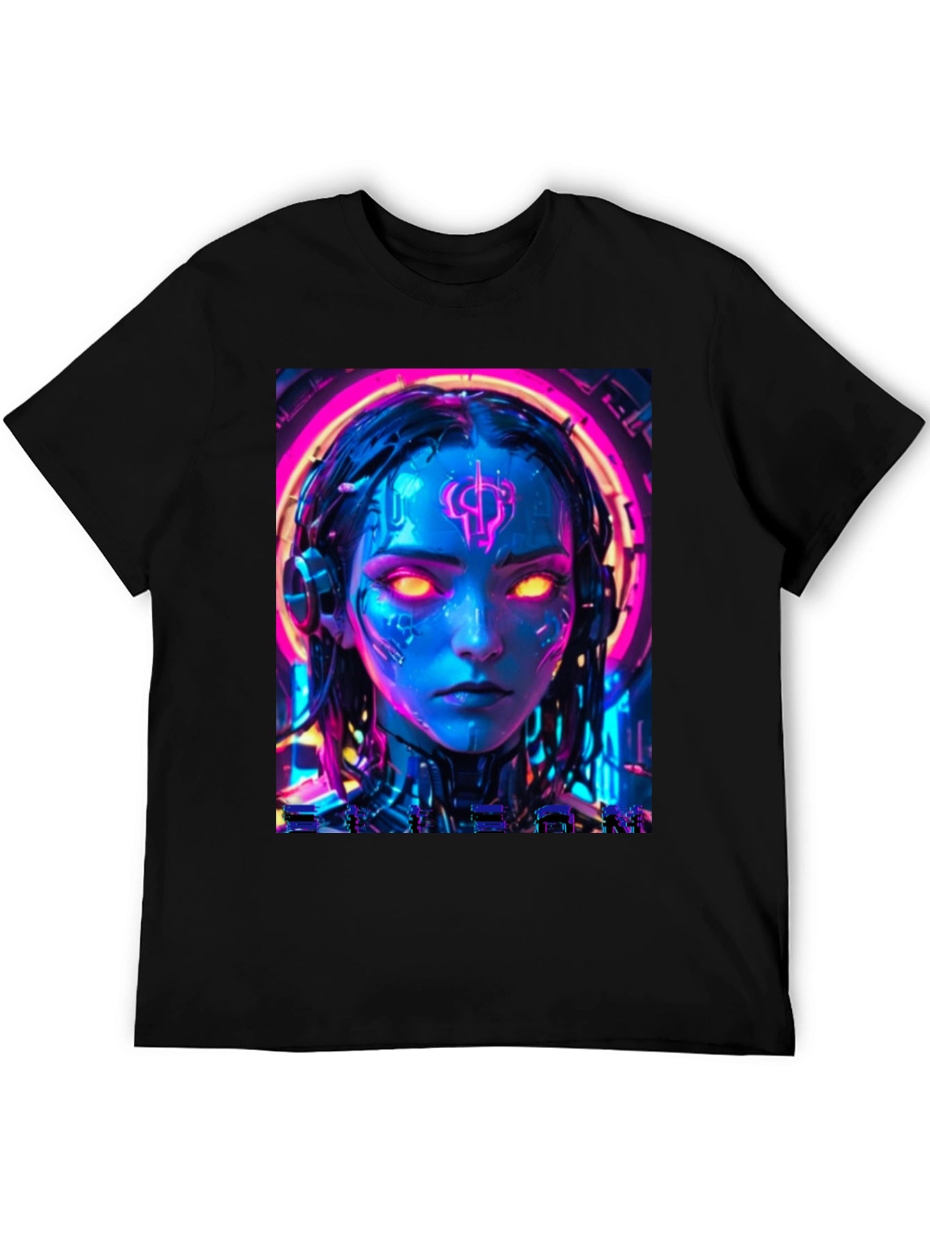 Cyberpunk Girl T-Shirt - Neon Futuristic Design