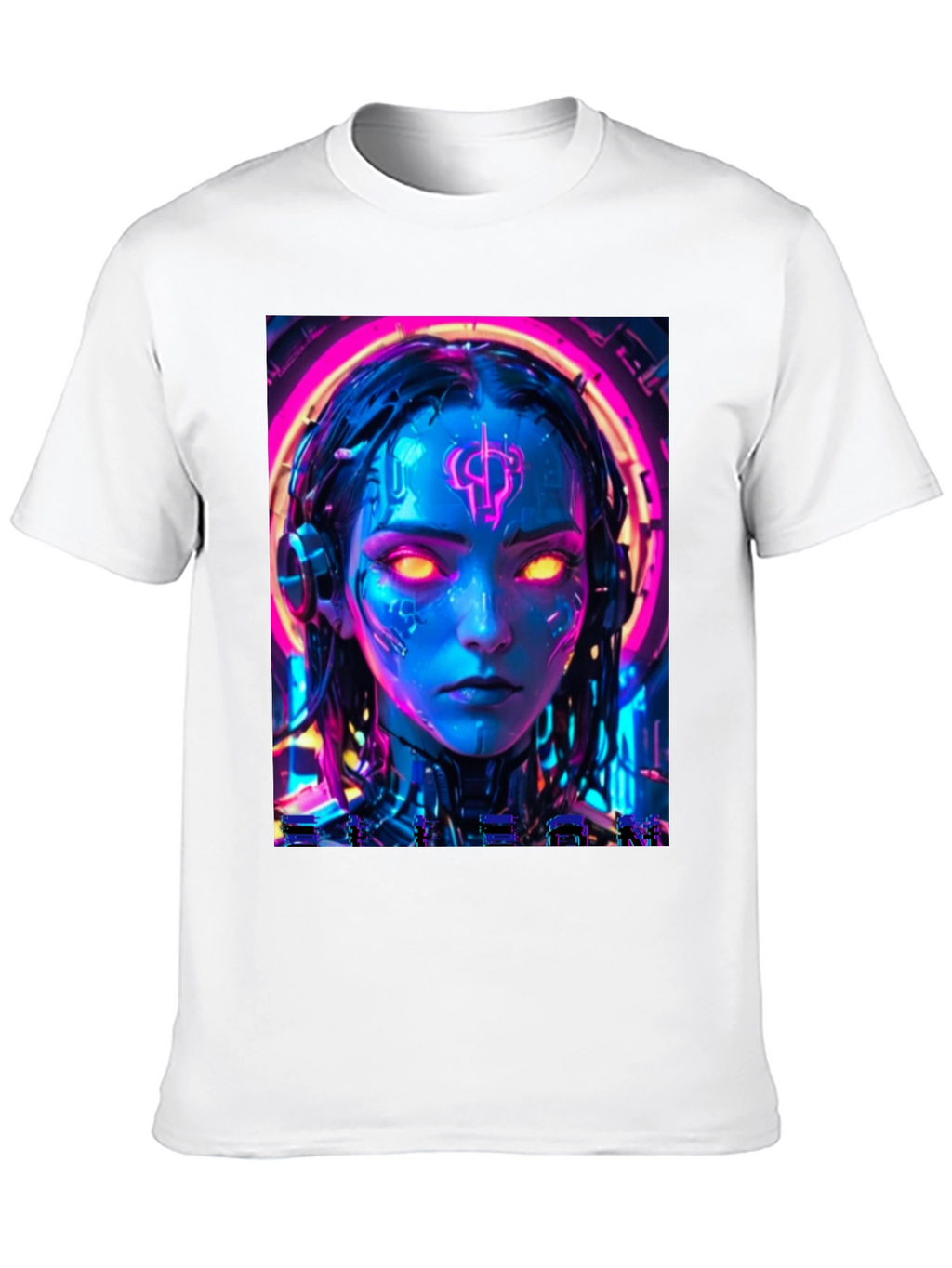 Cyberpunk Girl T-Shirt - Neon Futuristic Design