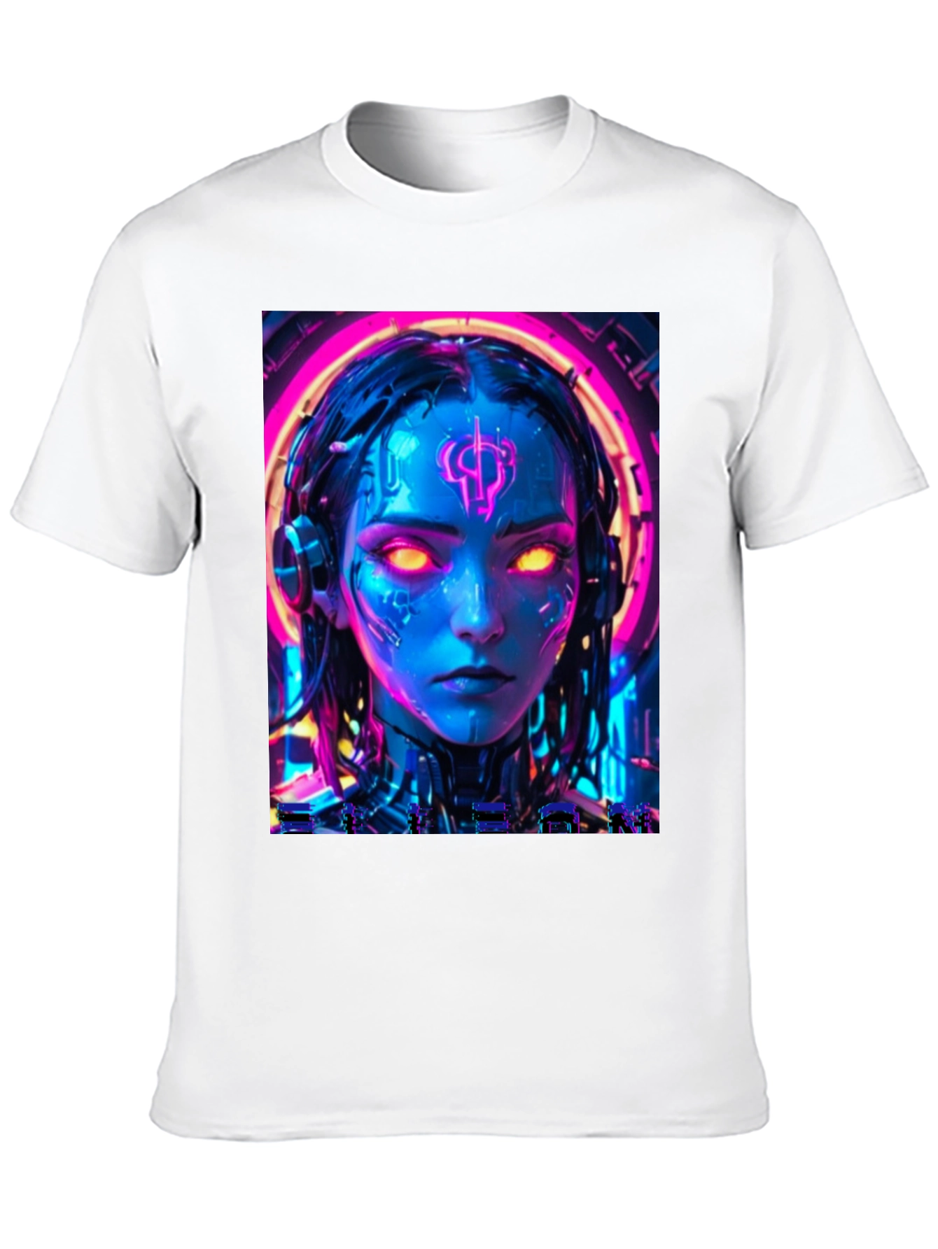 Cyberpunk Girl T-Shirt - Neon Futuristic Design