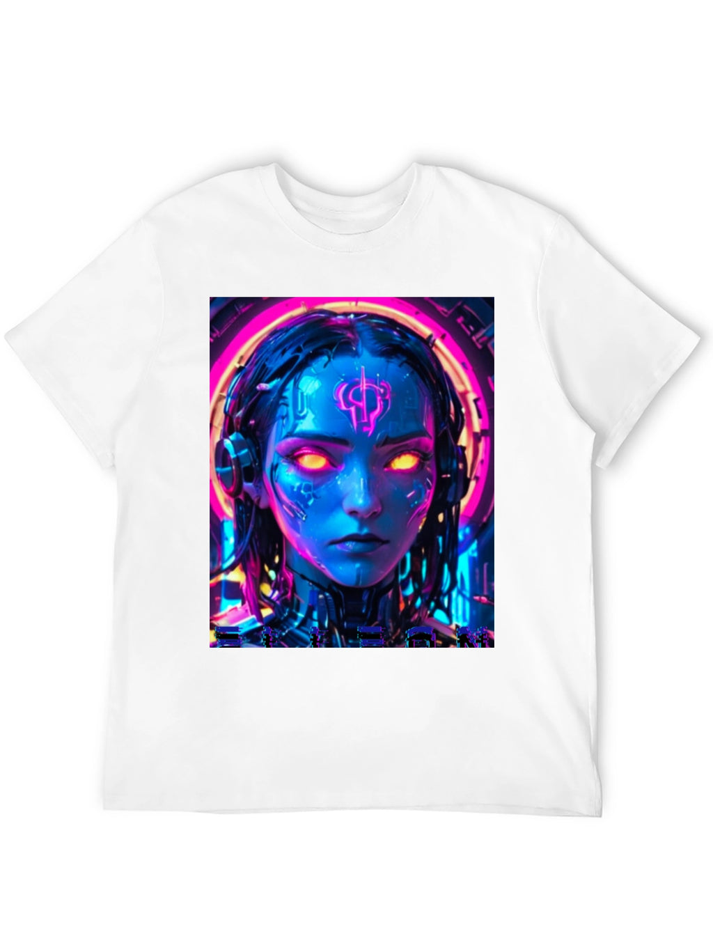 Cyberpunk Girl T-Shirt - Neon Futuristic Design