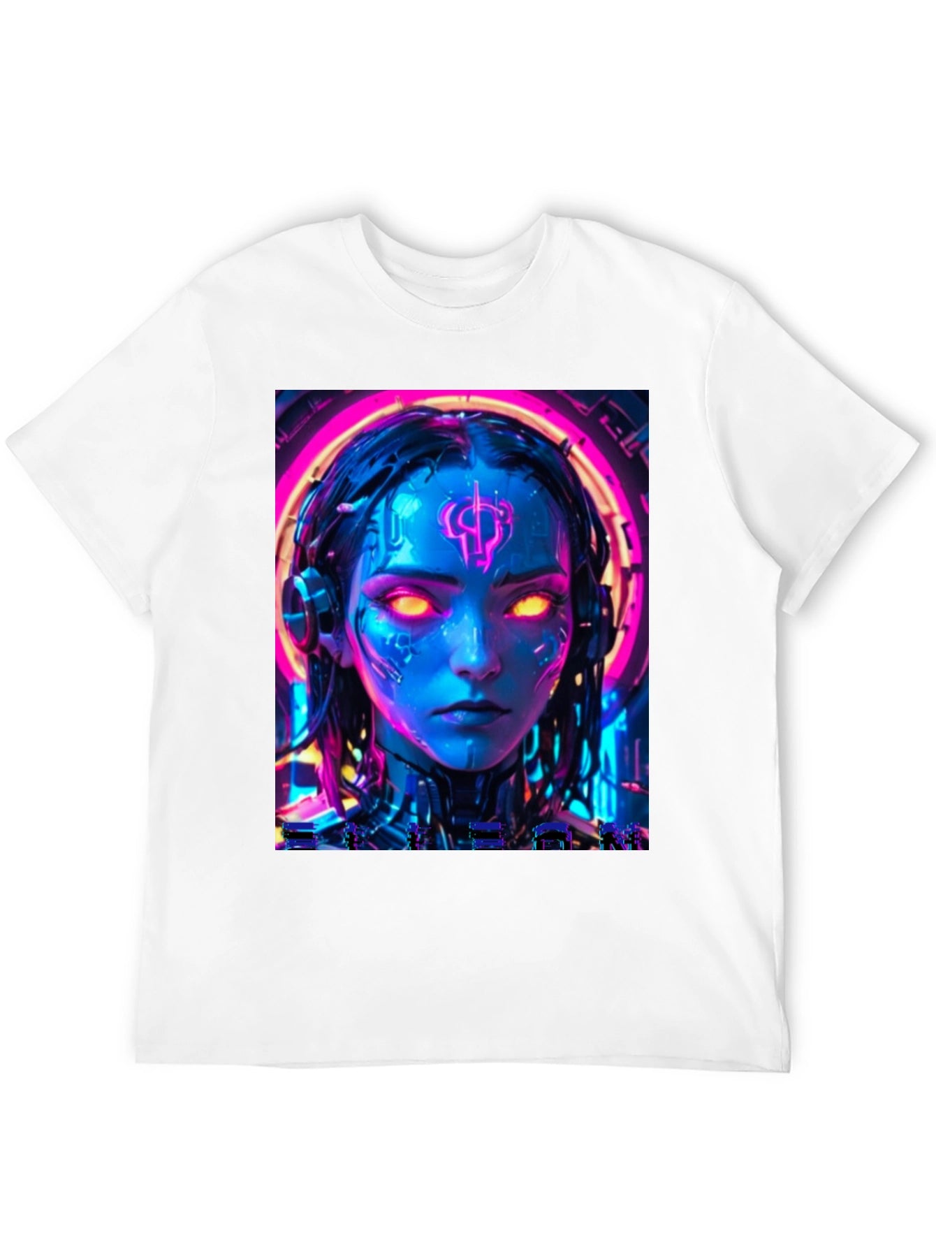 Cyberpunk Girl T-Shirt - Neon Futuristic Design