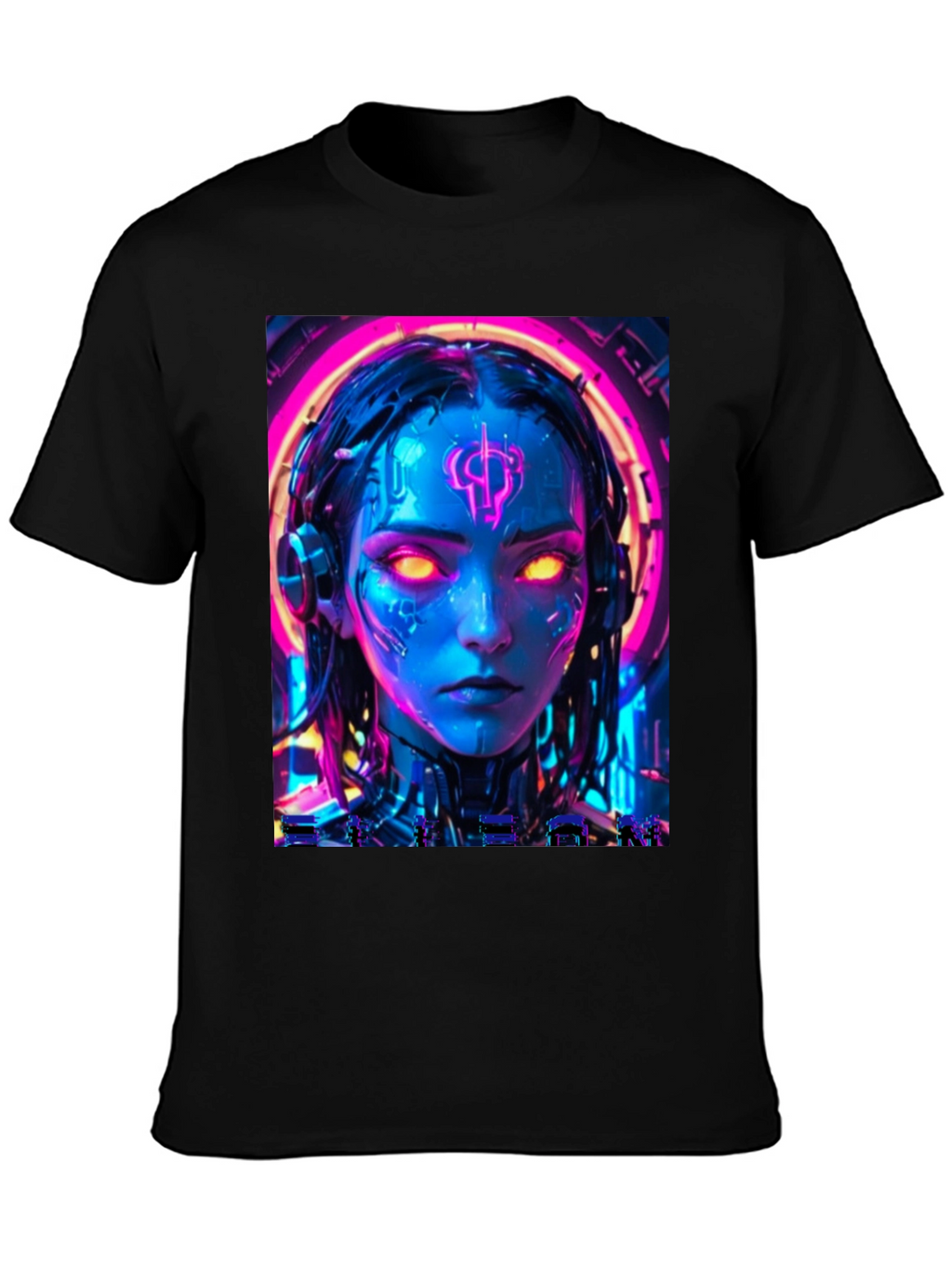 Cyberpunk Girl T-Shirt - Neon Futuristic Design