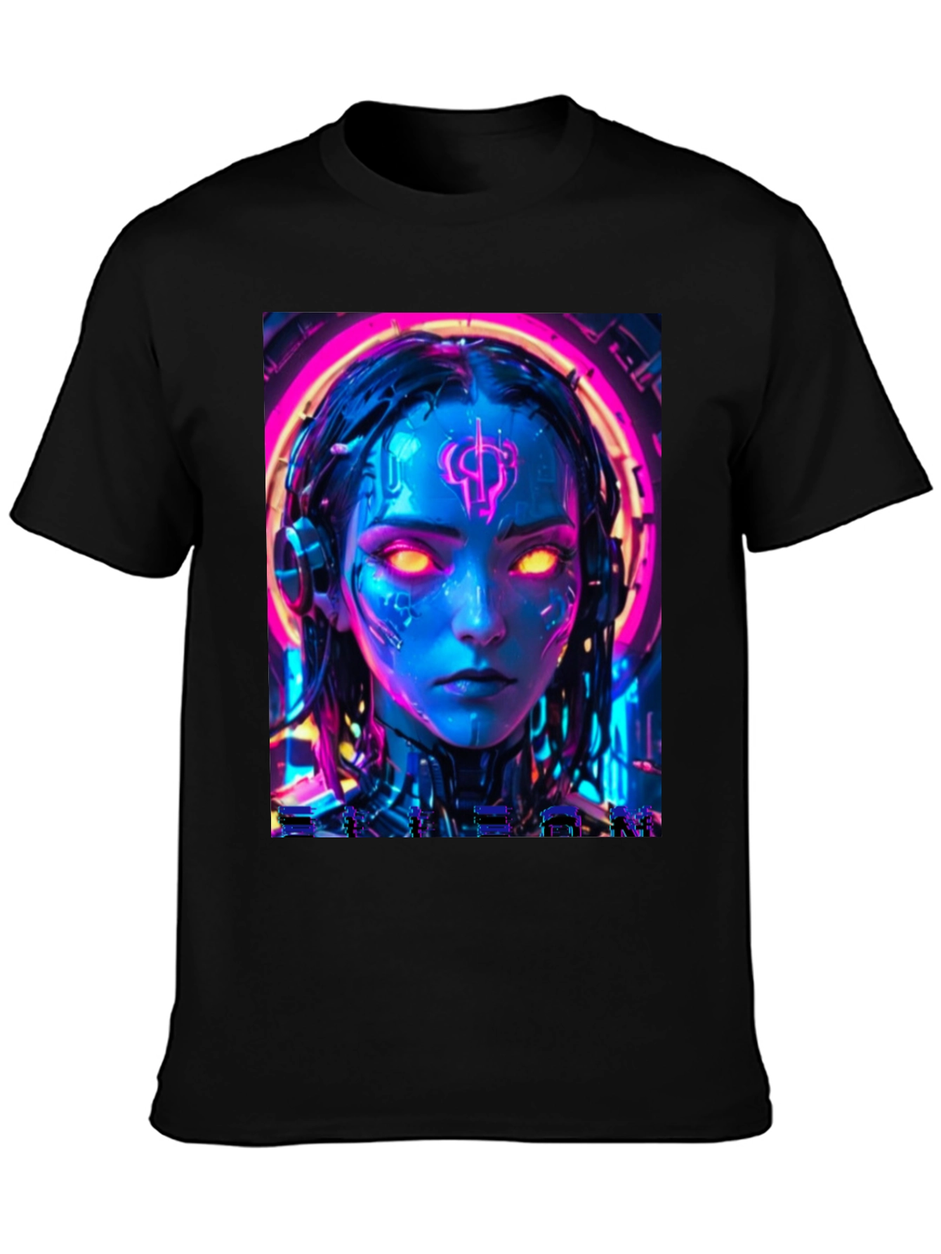 Cyberpunk Girl T-Shirt - Neon Futuristic Design
