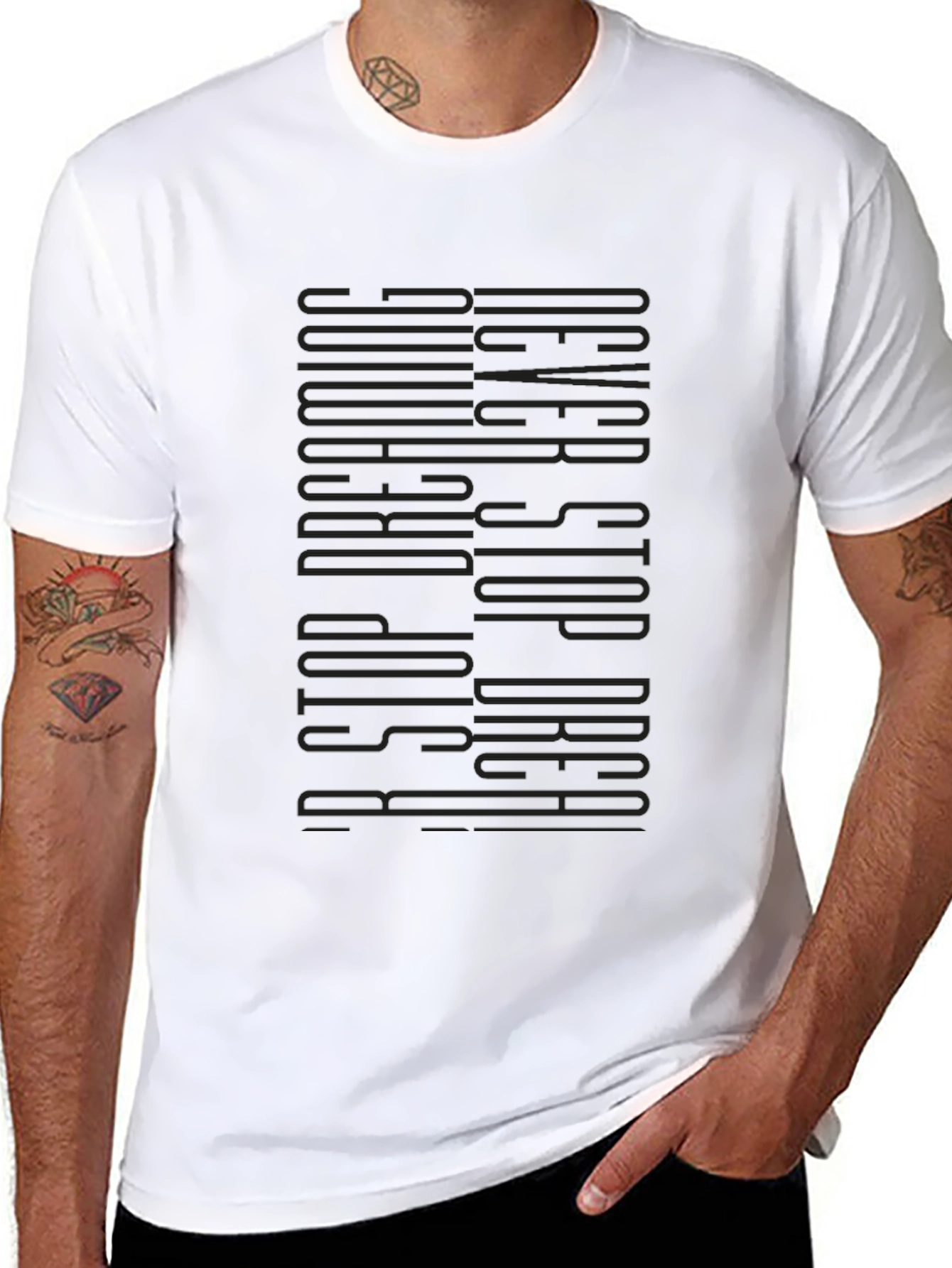 Never Stop Dreaming Black Graphic Tee
