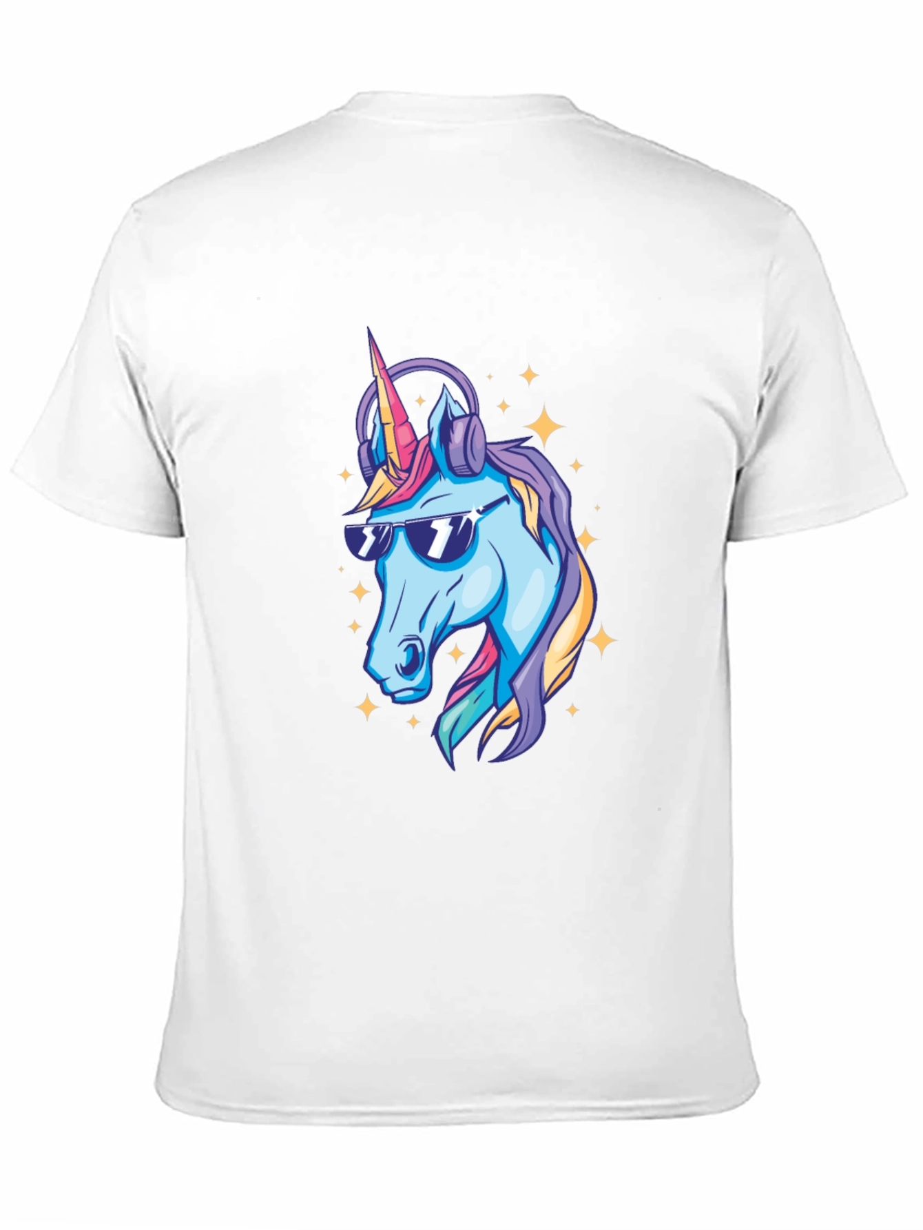 Cool Unicorn Graphic T-Shirt - Black Cotton Blend