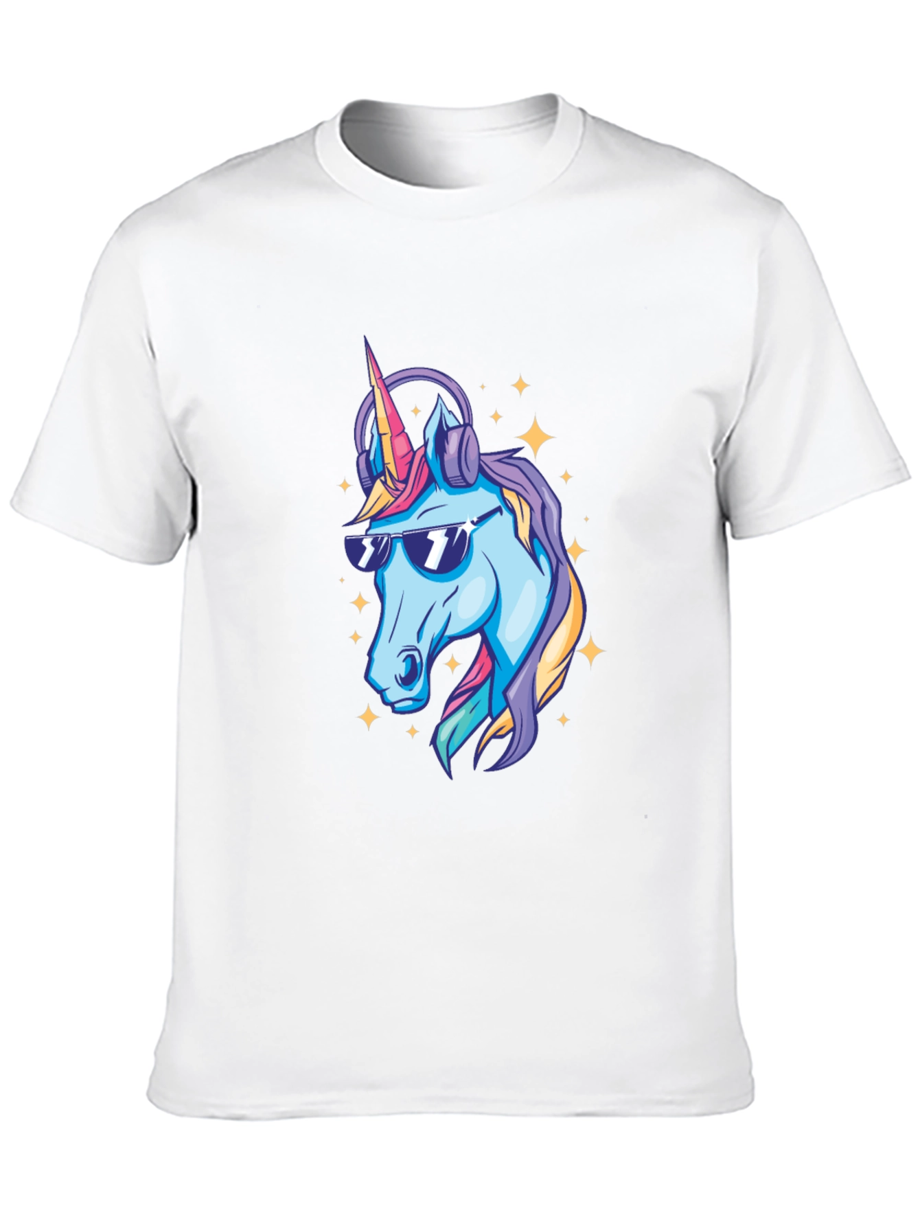 Cool Unicorn Graphic T-Shirt - Black Cotton Blend