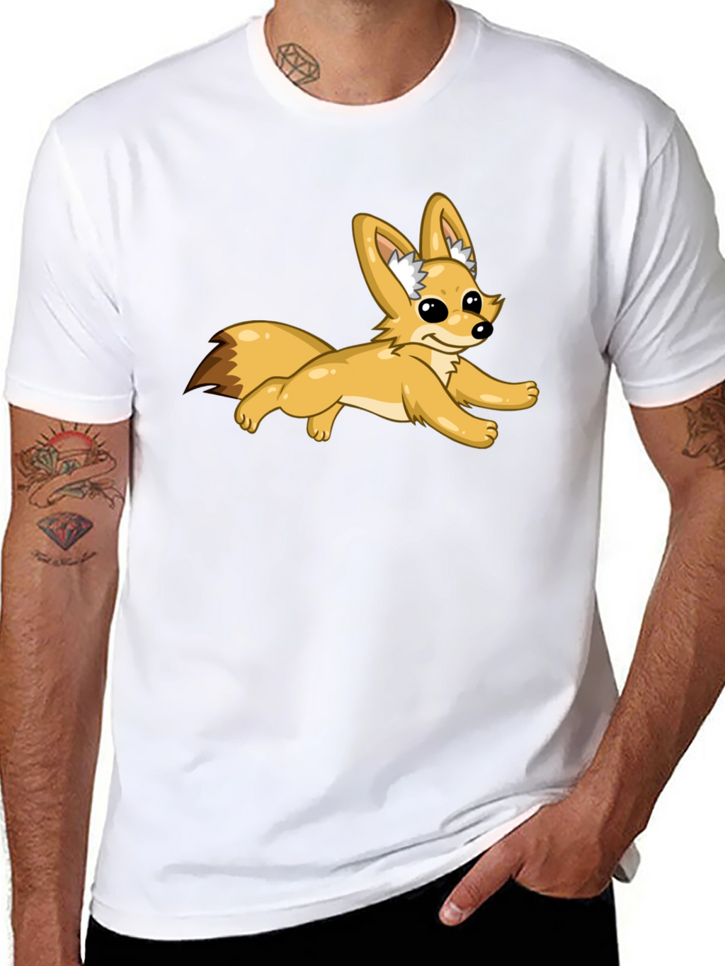 Black T-Shirt with Fox Graphic