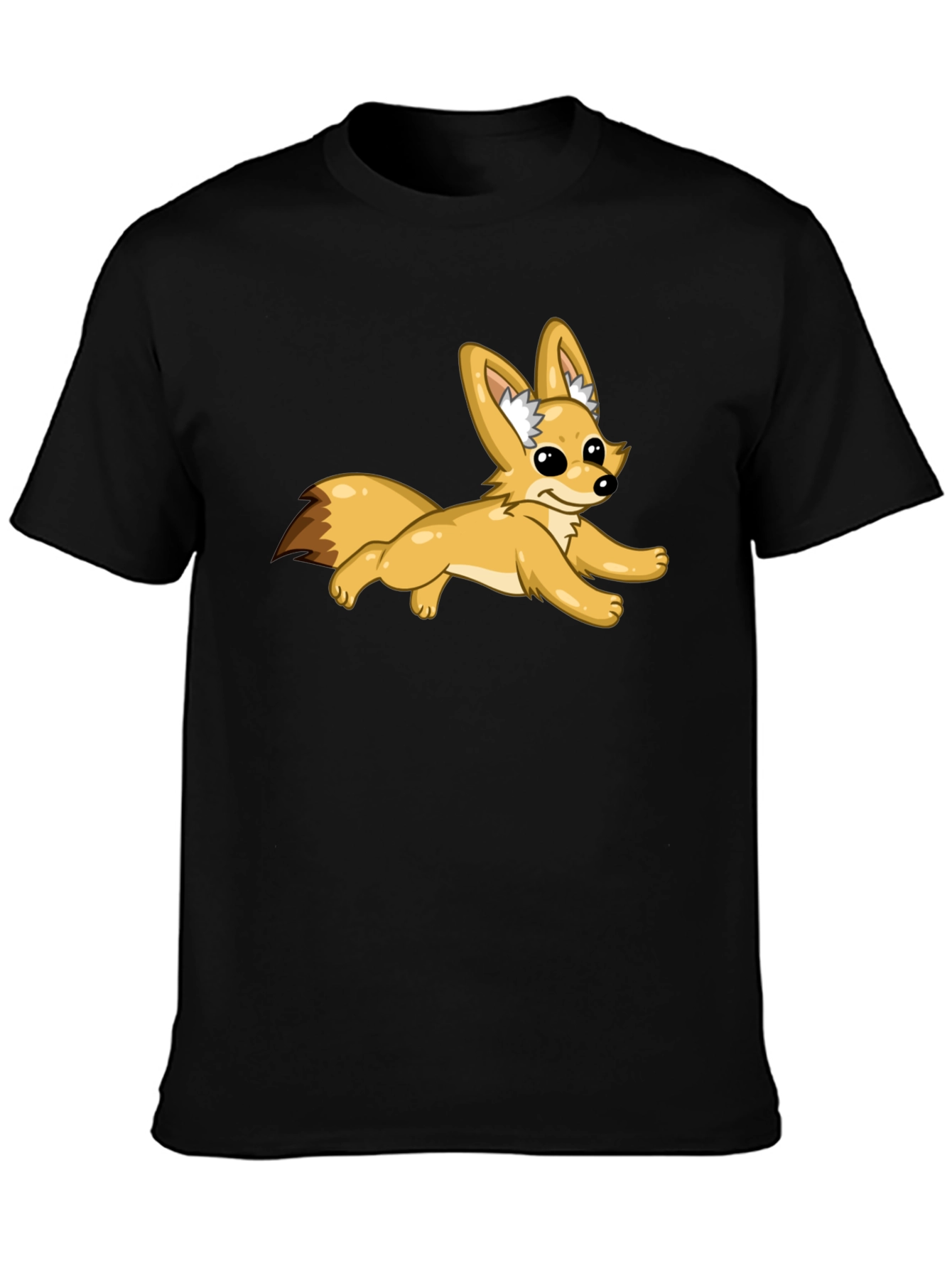 Black T-Shirt with Fox Graphic