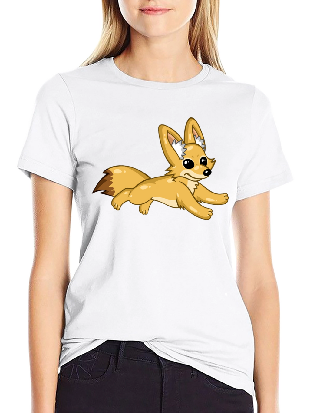 Black T-Shirt with Fox Graphic
