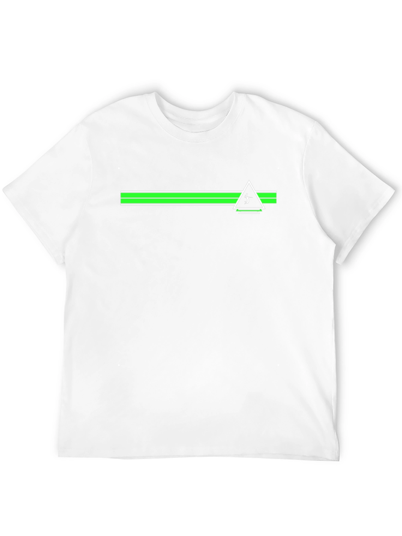 Modern Golf Tee: Green Stripe & Triangle Design