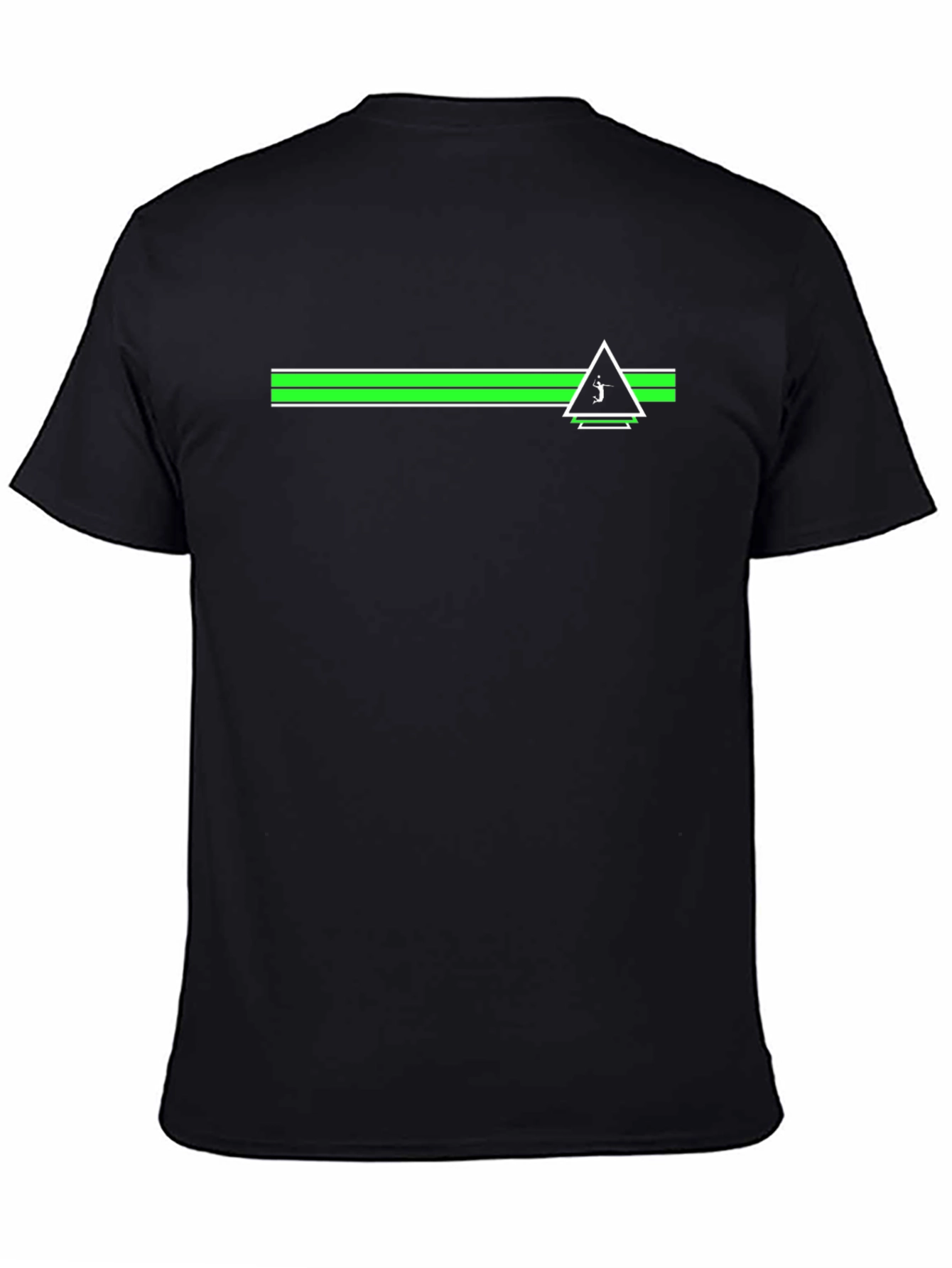 Modern Golf Tee: Green Stripe & Triangle Design