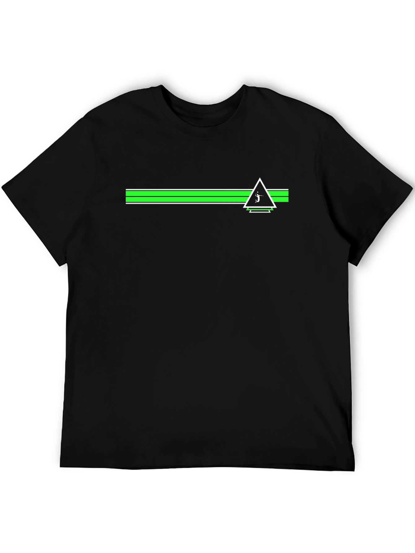 Modern Golf Tee: Green Stripe & Triangle Design