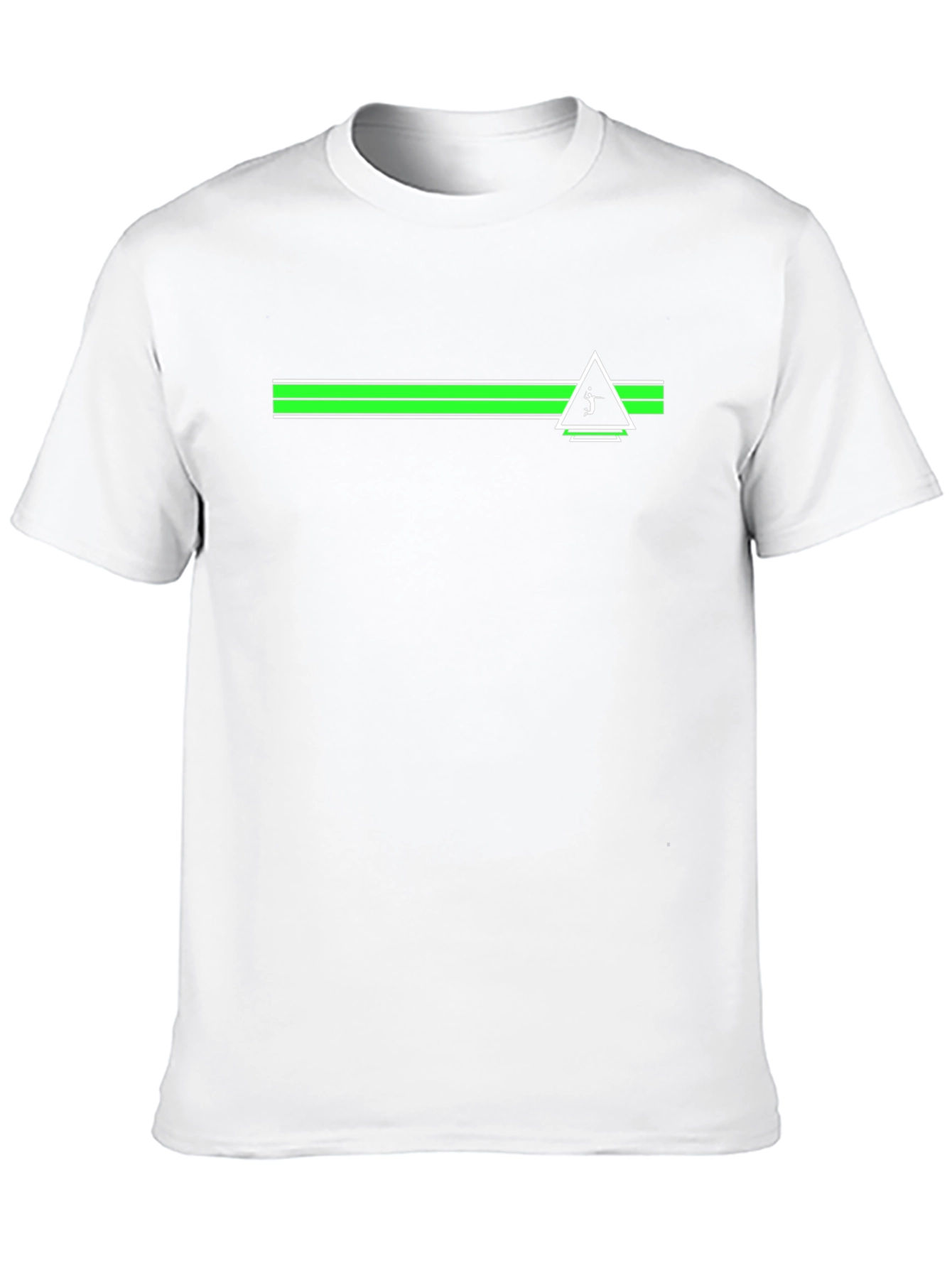 Modern Golf Tee: Green Stripe & Triangle Design