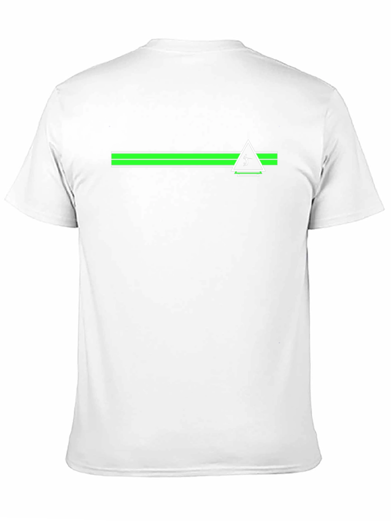 Modern Golf Tee: Green Stripe & Triangle Design