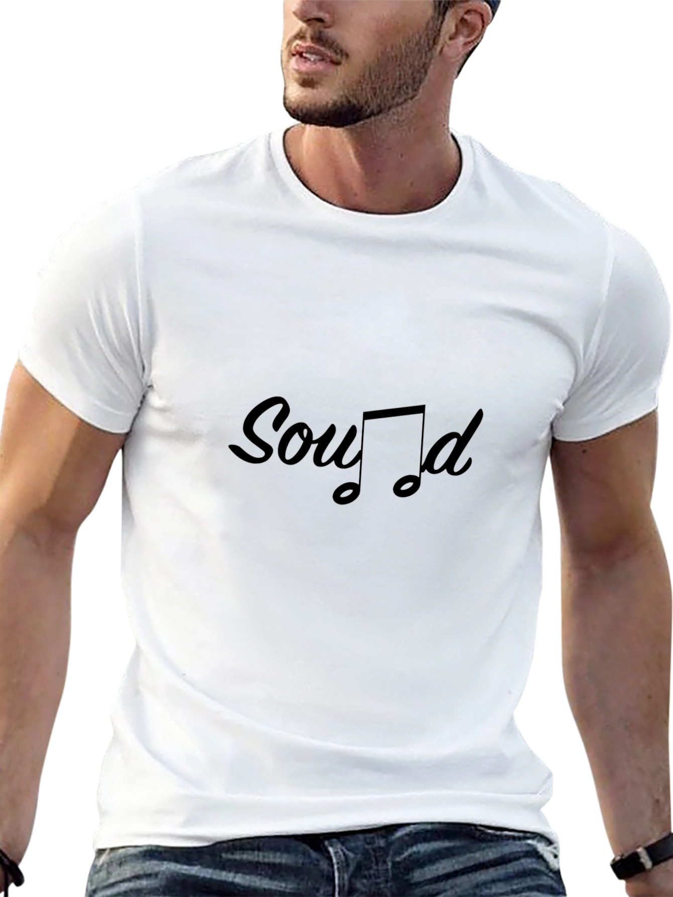 Sound Music Note Graphic Black Tee