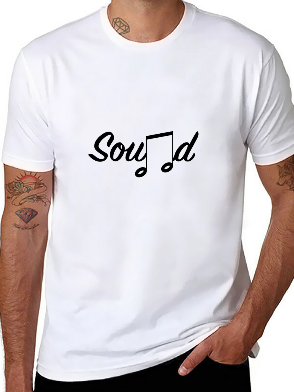 Sound Music Note Graphic Black Tee