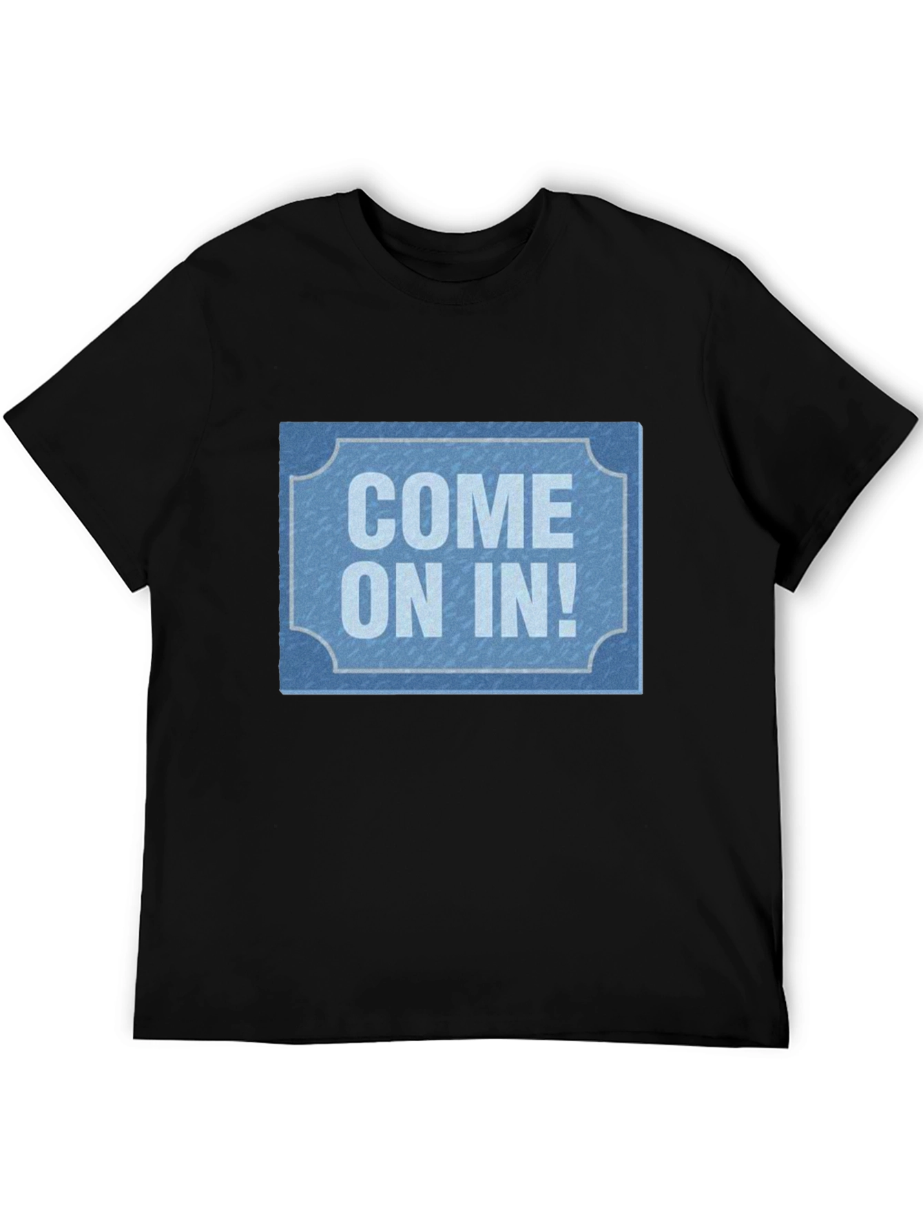 Come On In! Graphic Tee - Black Cotton Casual T-Shirt