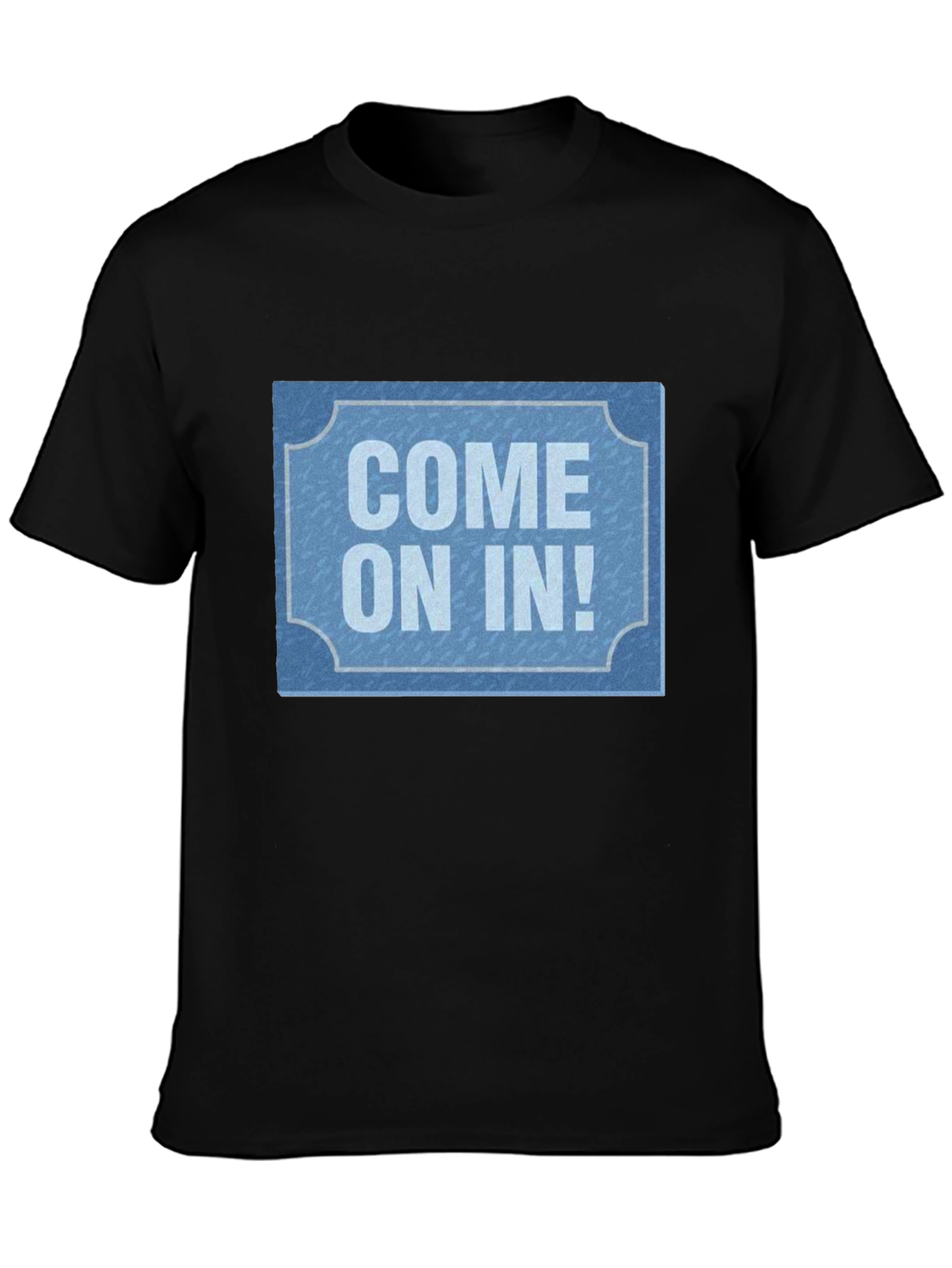 Come On In! Graphic Tee - Black Cotton Casual T-Shirt