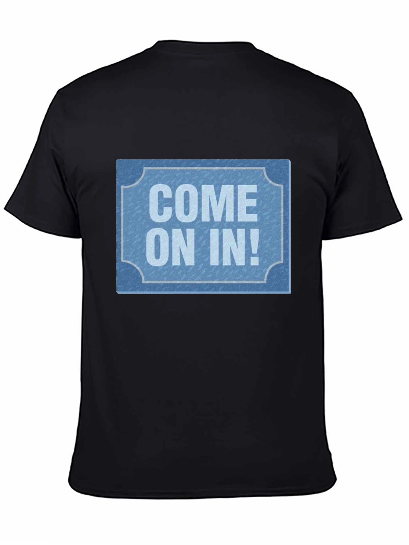 Come On In! Graphic Tee - Black Cotton Casual T-Shirt