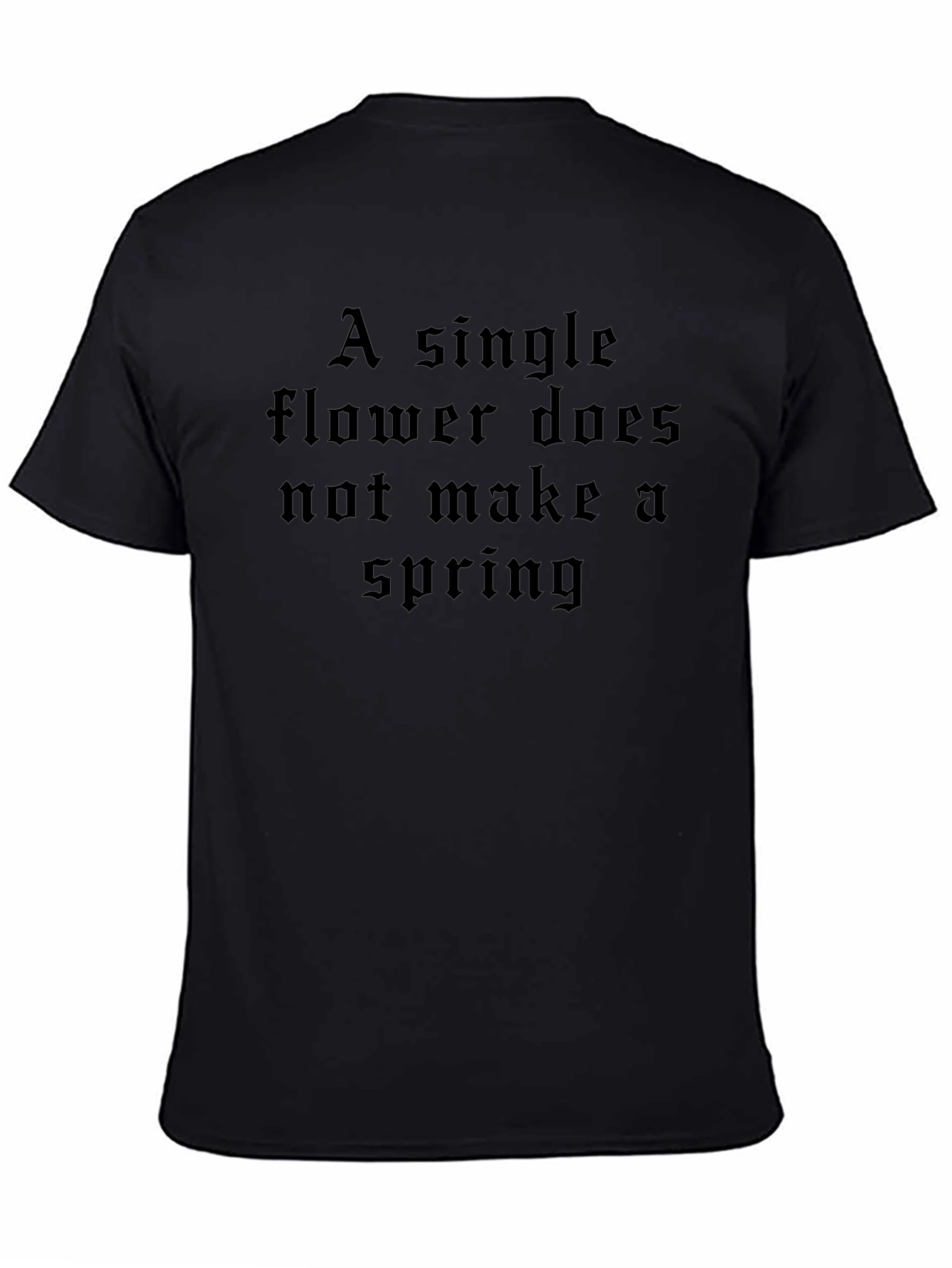 Single Flower Spring Black T-Shirt