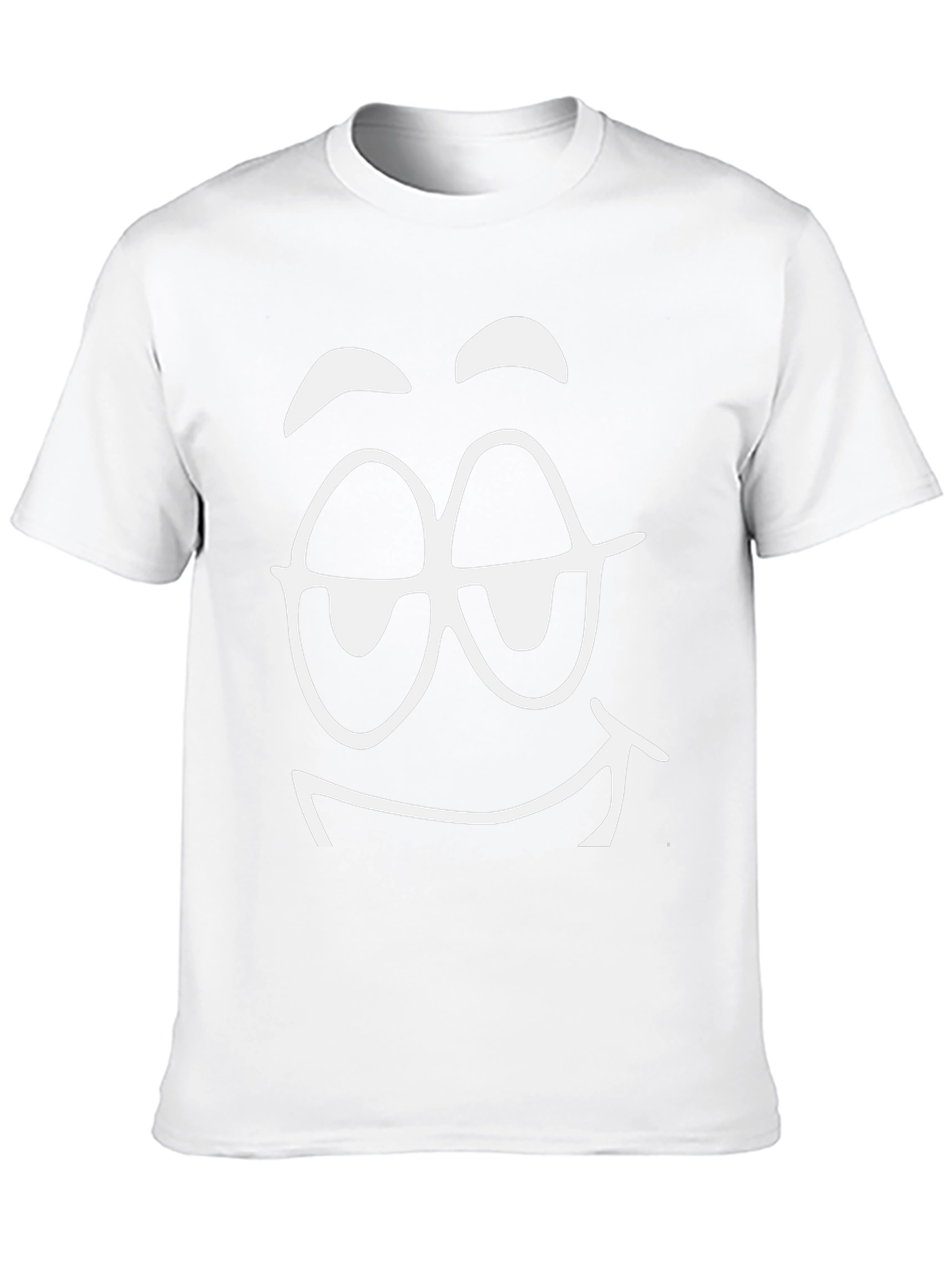 Funny Graphic Tee - Black T-Shirt with Amused Face