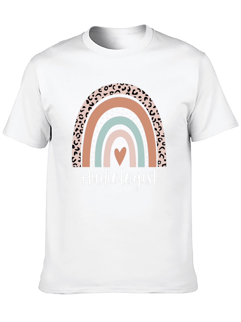 Audiologist Rainbow Heart Graphic T-Shirt