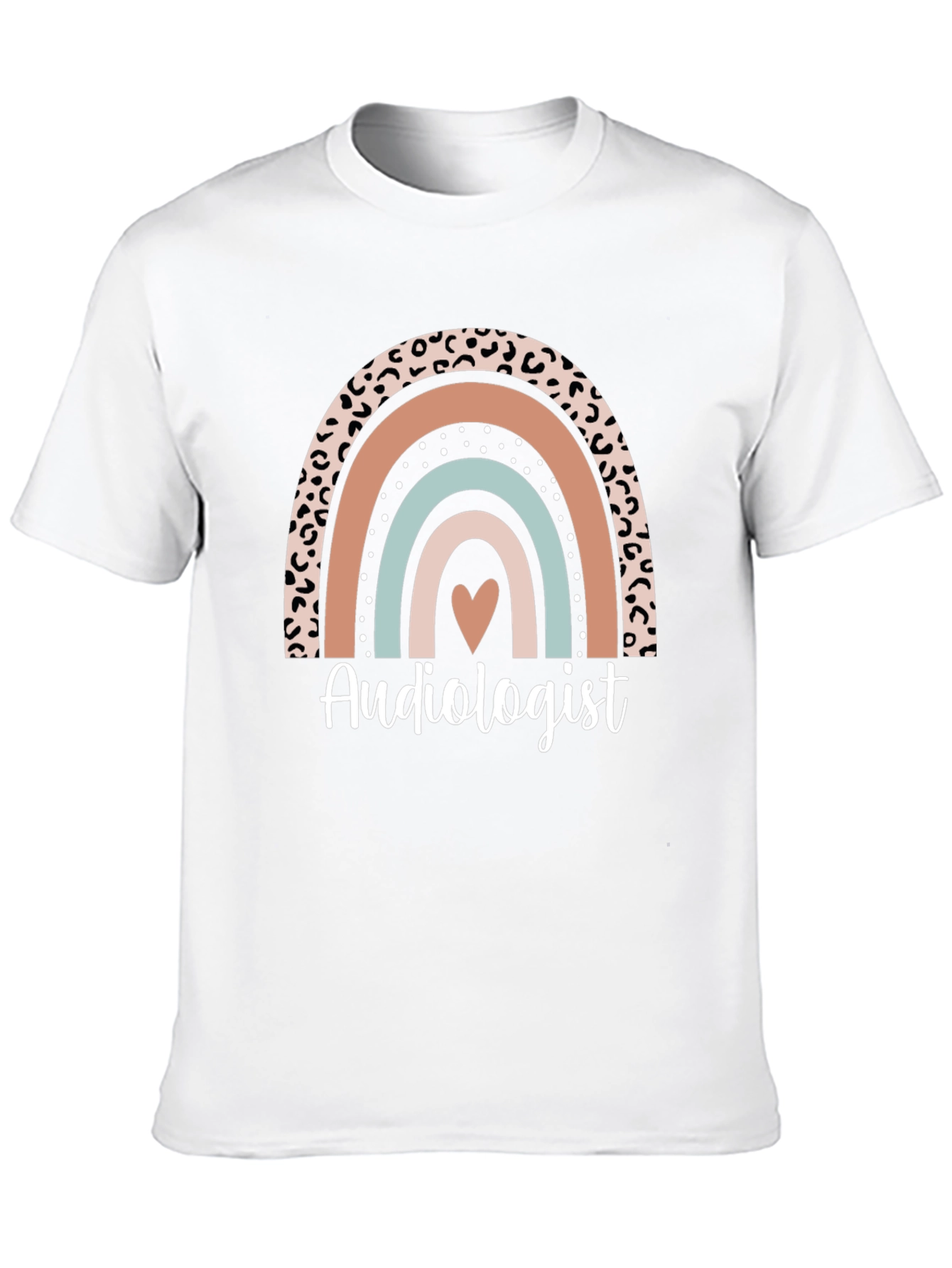 Audiologist Rainbow Heart Graphic T-Shirt