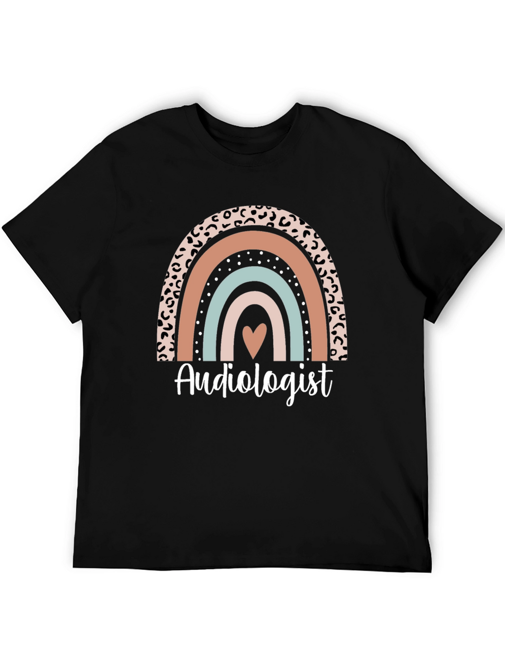 Audiologist Rainbow Heart Graphic T-Shirt