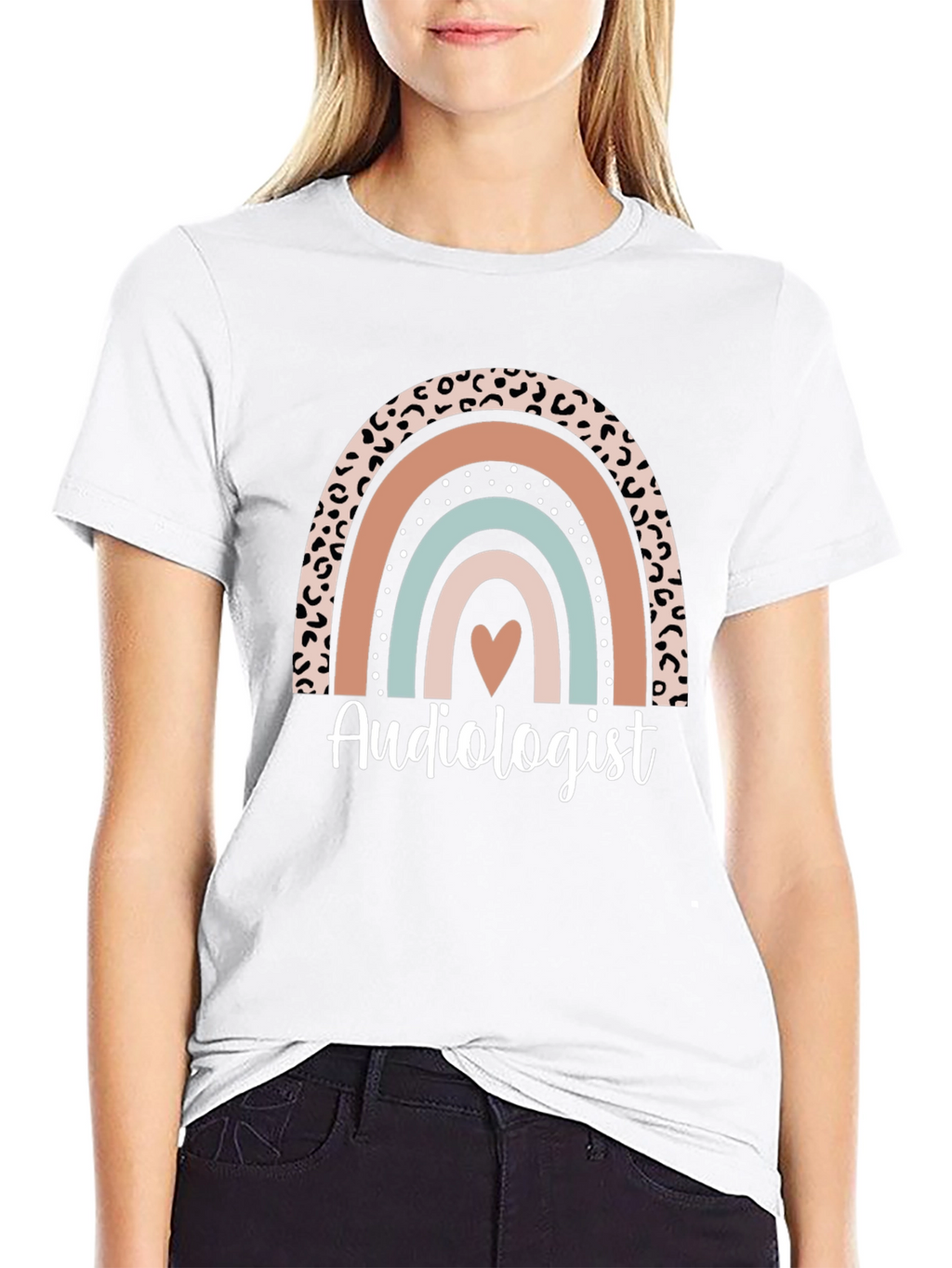 Audiologist Rainbow Heart Graphic T-Shirt