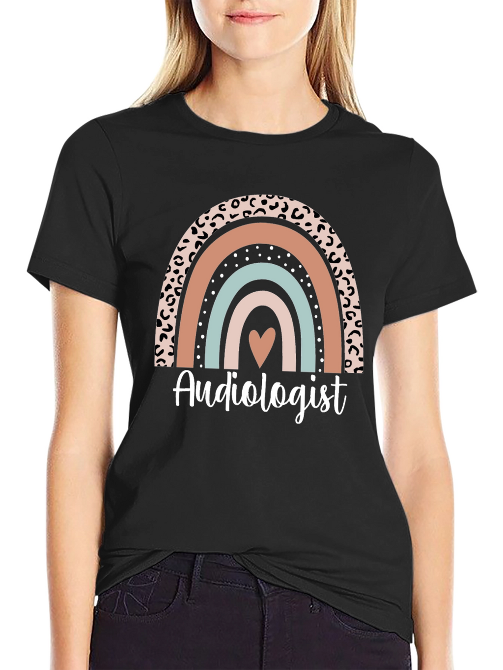 Audiologist Rainbow Heart Graphic T-Shirt