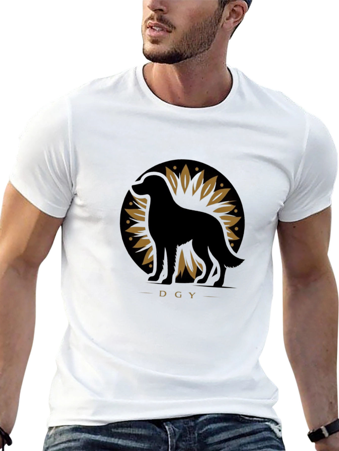 DGY Dog Silhouette Graphic Tee - Black Cotton Blend