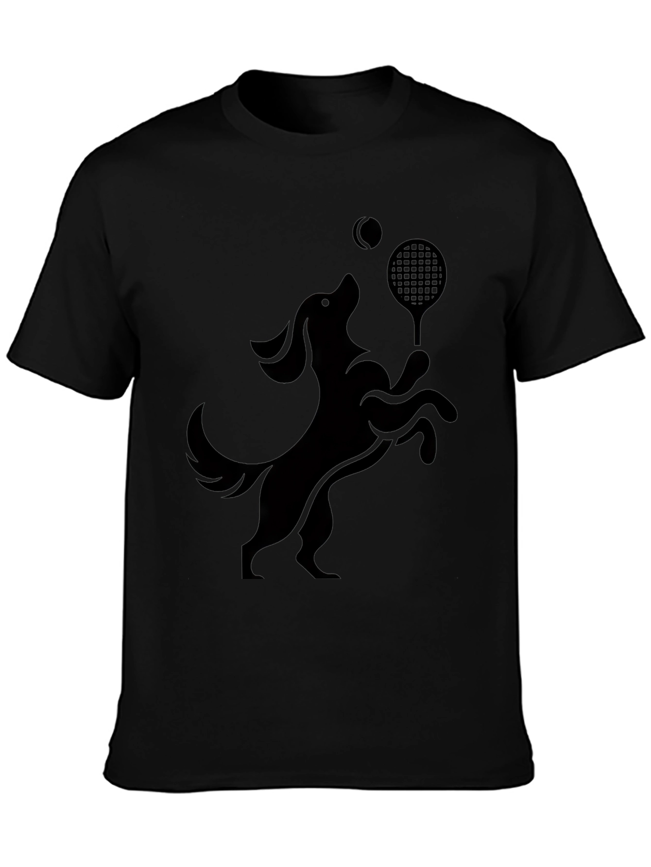 Dog Tennis Player Black T-Shirt