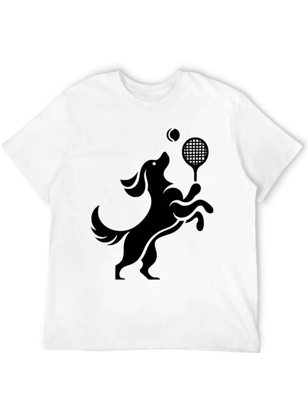 Dog Tennis Player Black T-Shirt