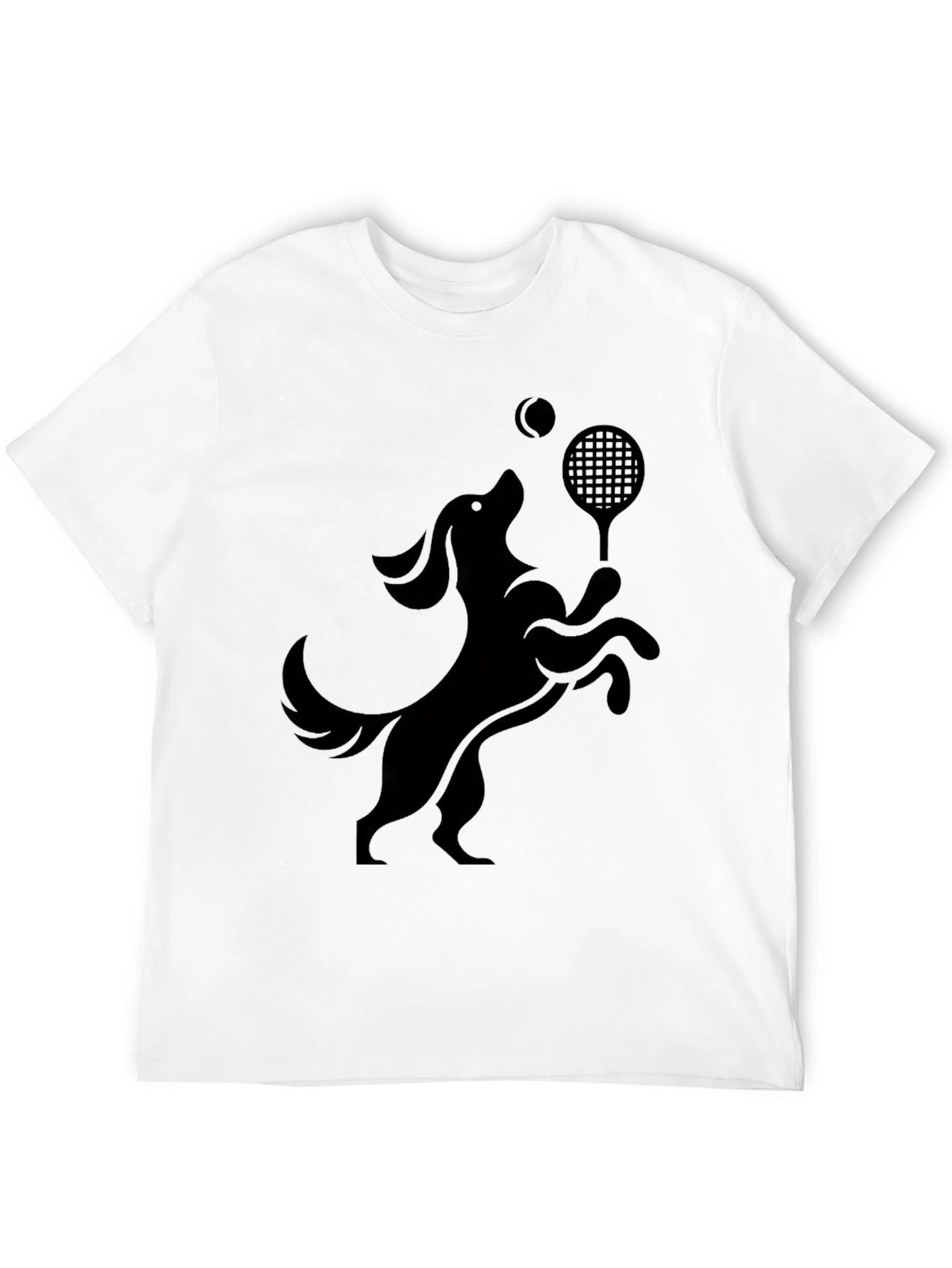 Dog Tennis Player Black T-Shirt