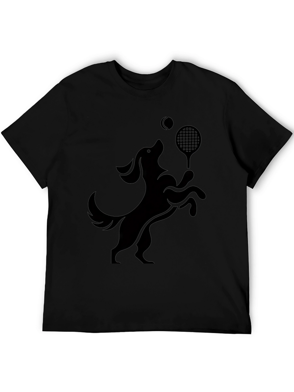 Dog Tennis Player Black T-Shirt