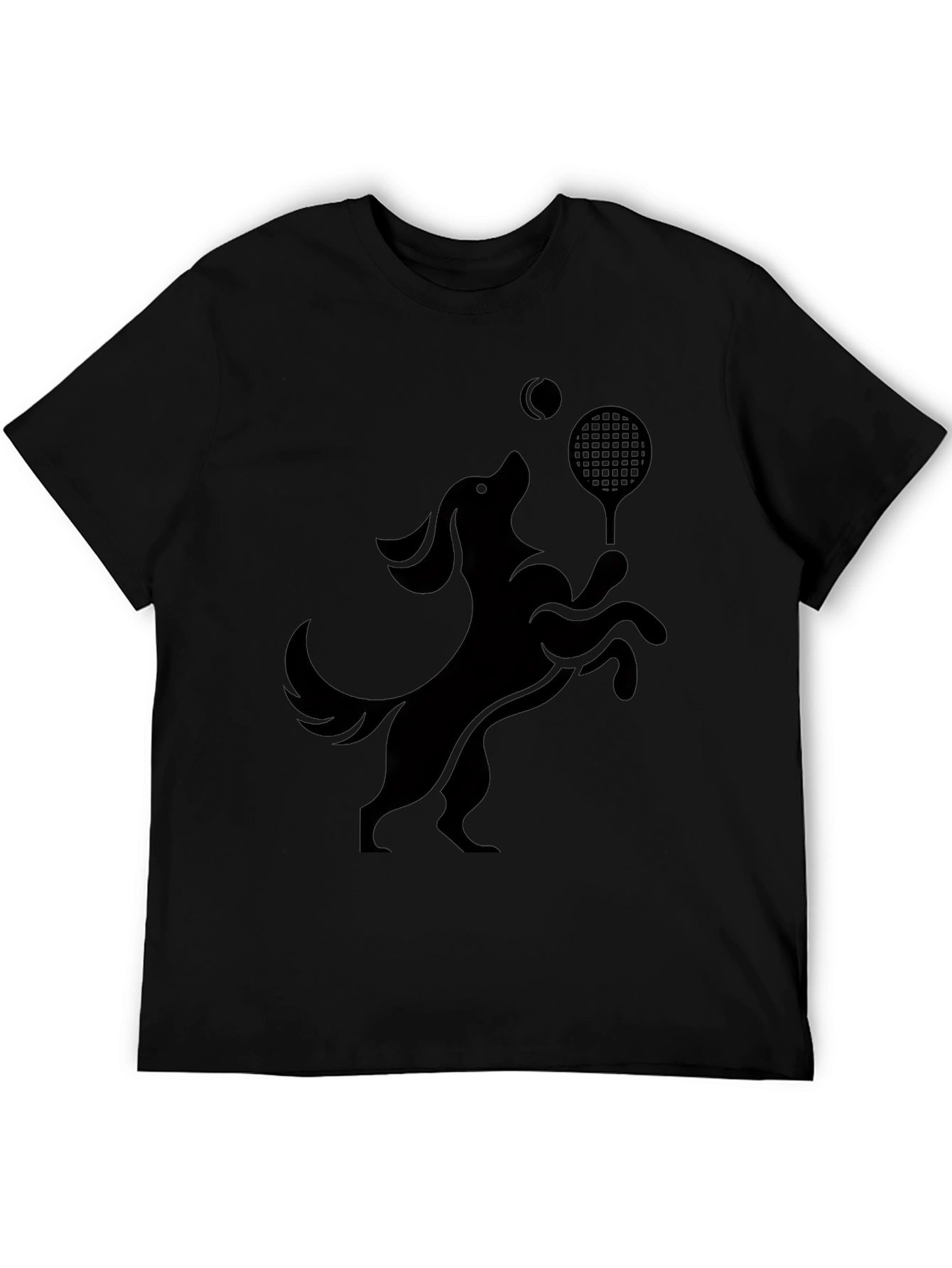 Dog Tennis Player Black T-Shirt
