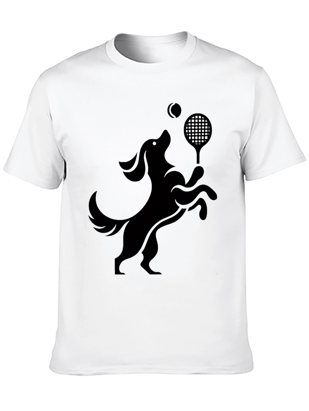 Dog Tennis Player Black T-Shirt