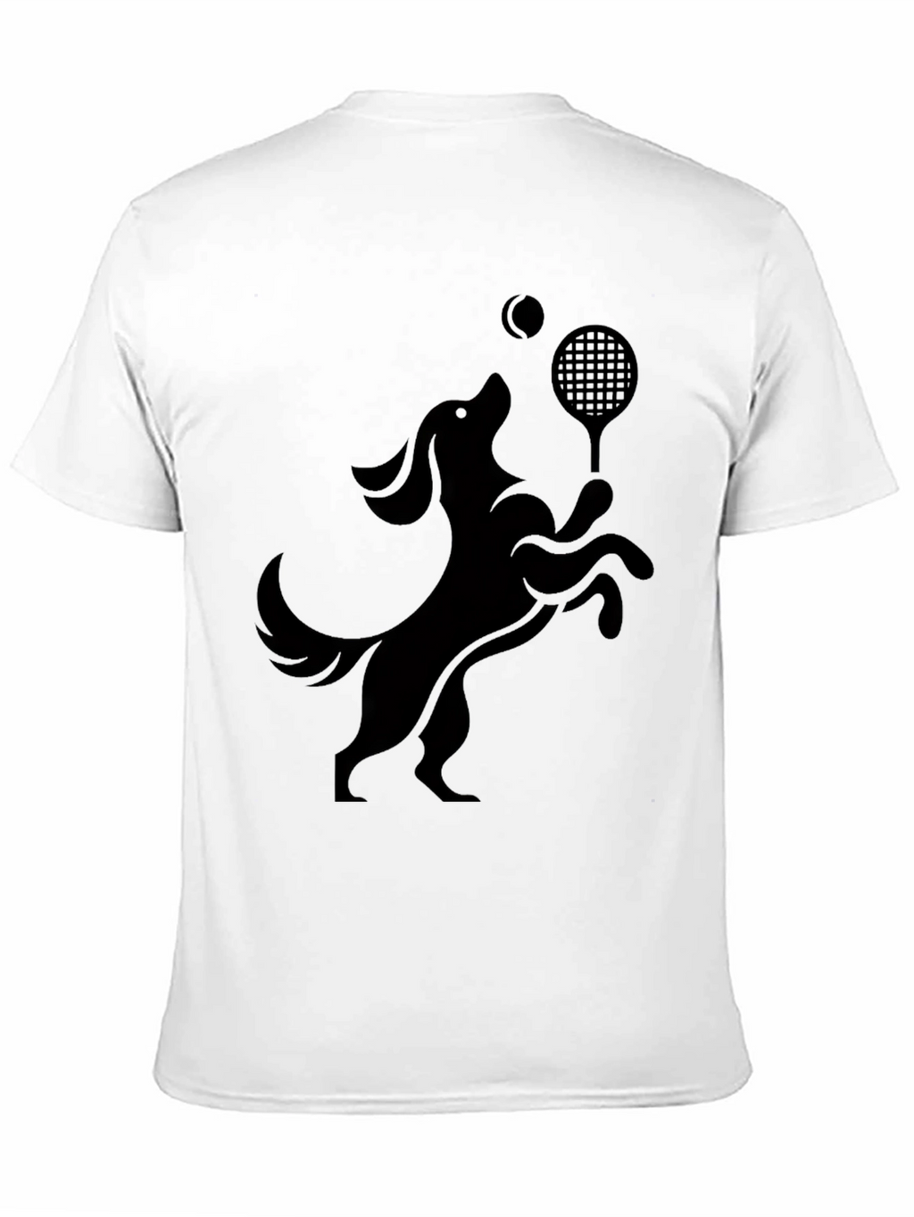 Dog Tennis Player Black T-Shirt