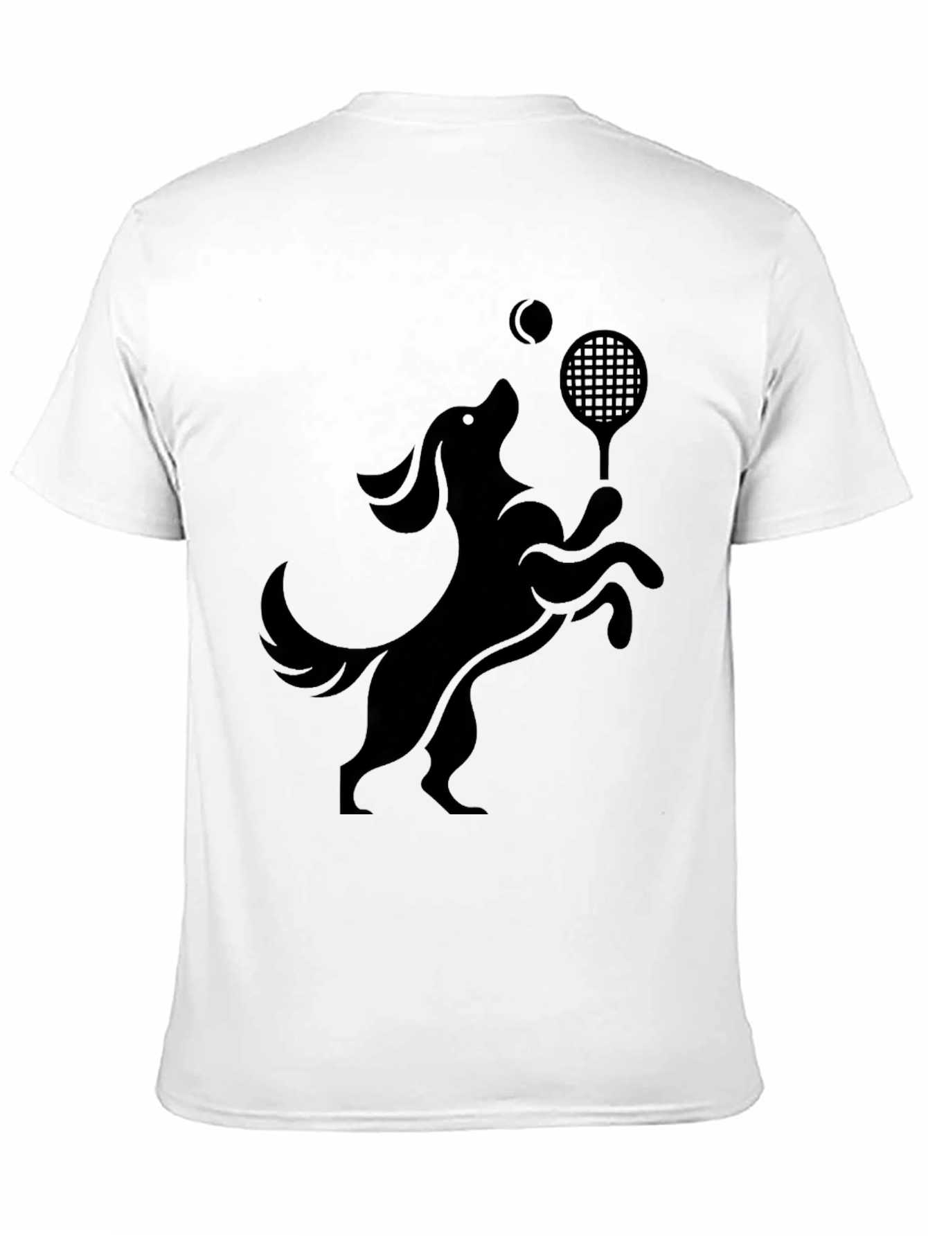 Dog Tennis Player Black T-Shirt