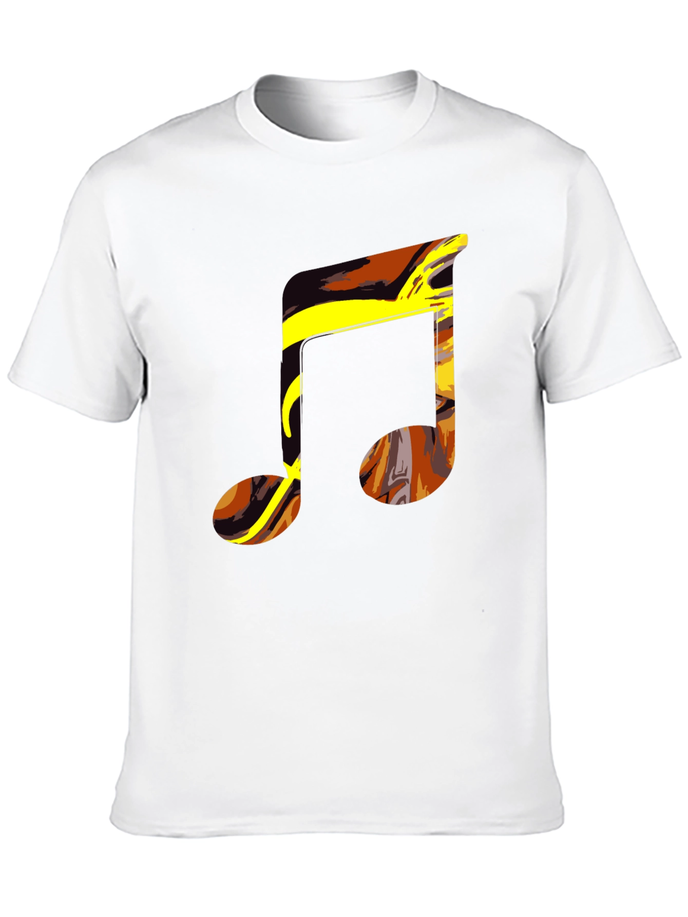 Abstract Music Note Graphic Tee - Black