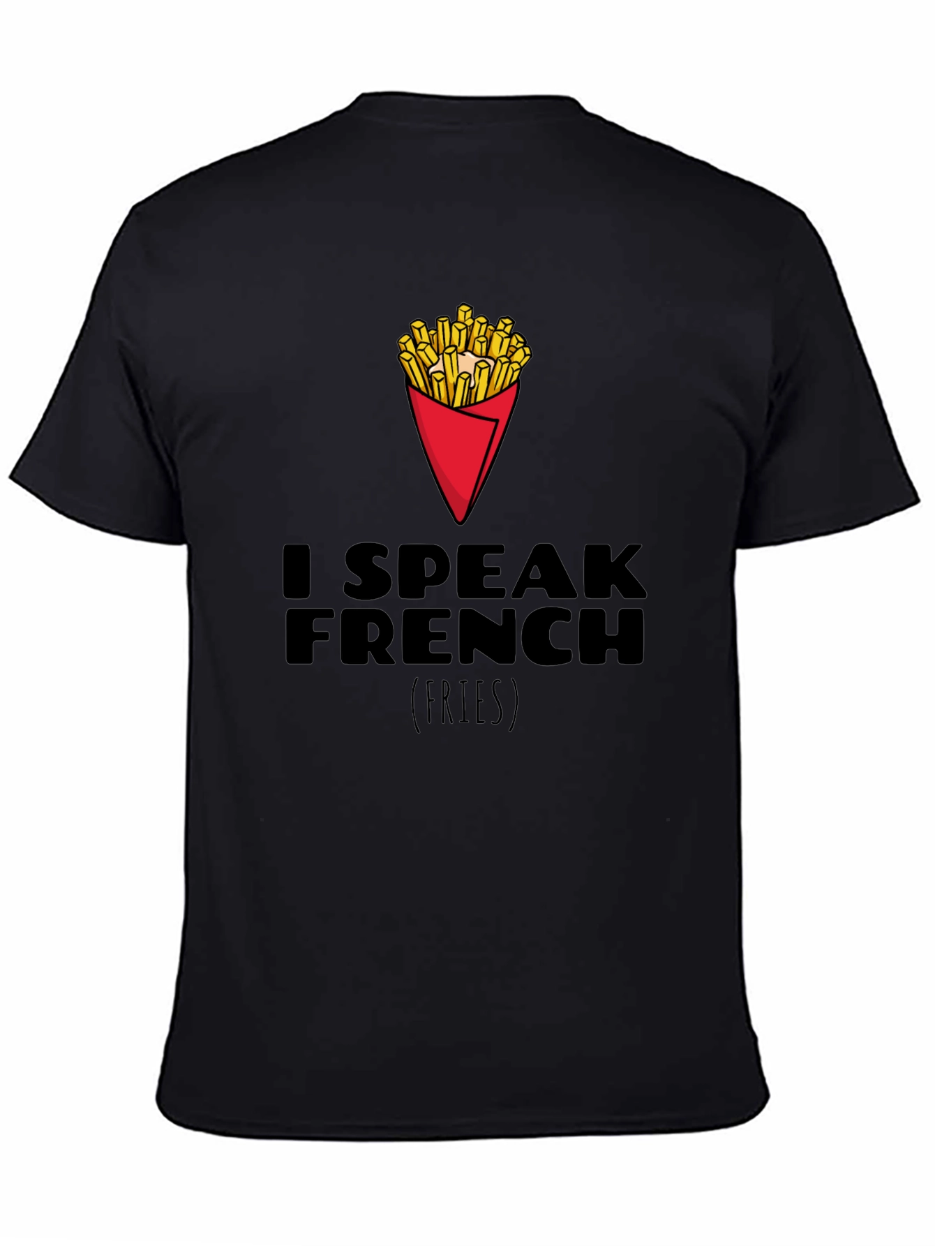 I Speak French Fries Graphic T-Shirt - Black