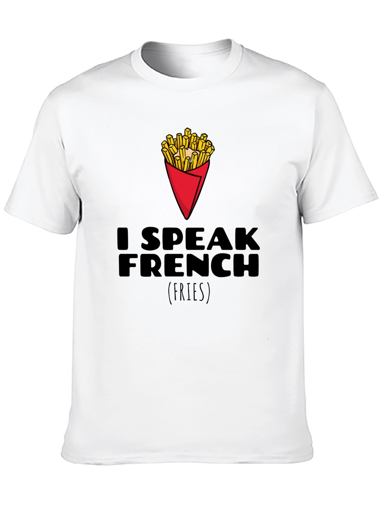 I Speak French Fries Graphic T-Shirt - Black
