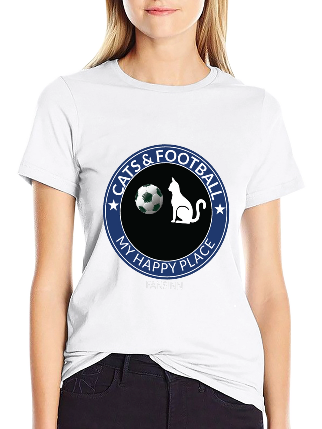 Cats & Football My Happy Place T-Shirt